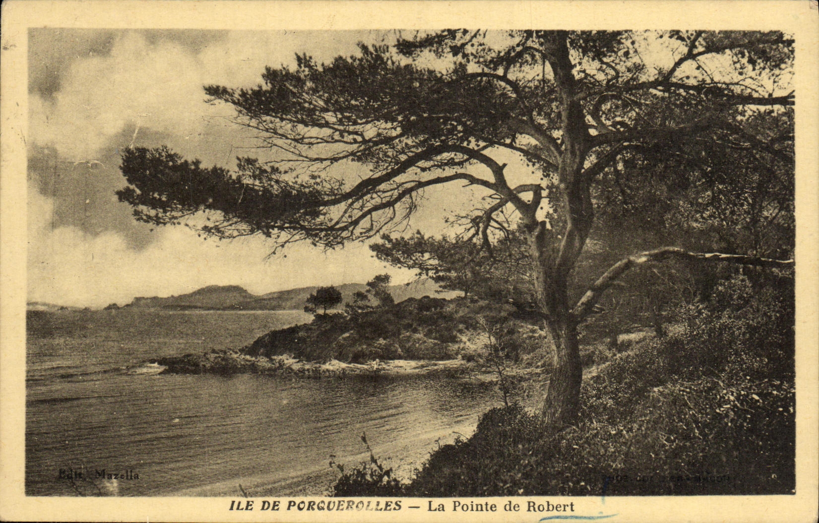 VINTAGE POSTCARD Island of Porquerolles the point of the Robert