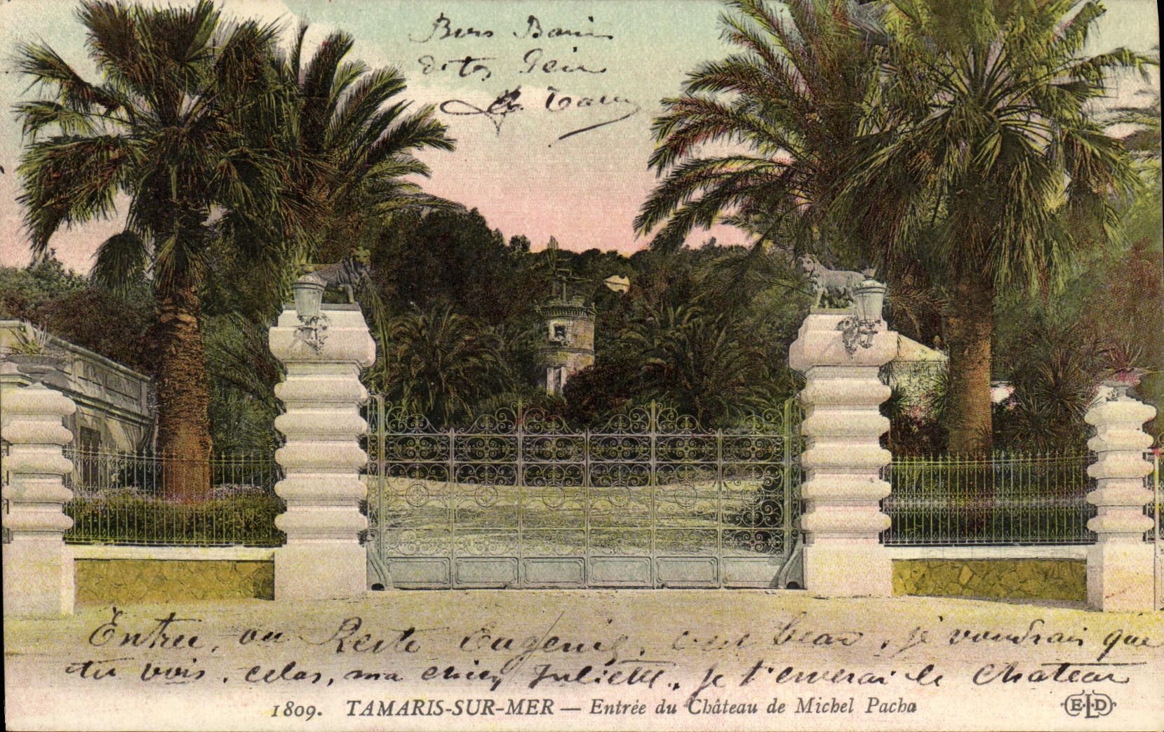 VINTAGE POSTCARD Tamaris on Entered Sea of the Castle of Michel Pasha