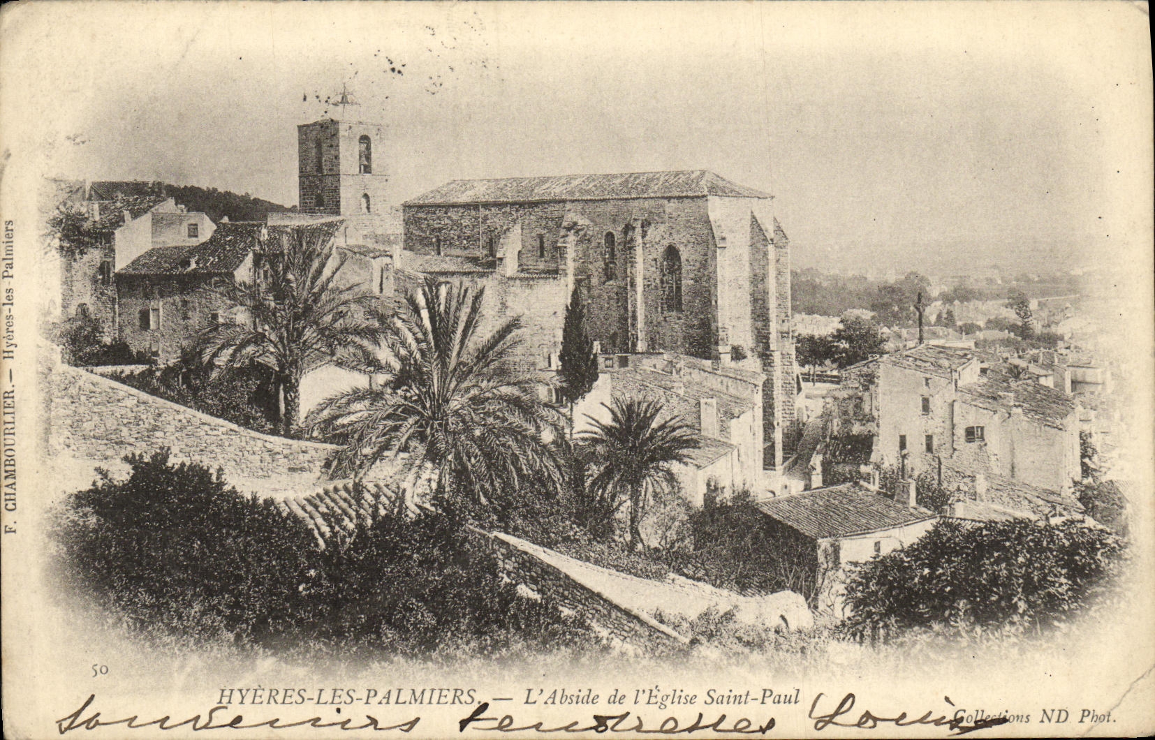 POSTAL Hyeres de la VENDIMIA las palmeras L Apse de L iglesia de San Pablo
