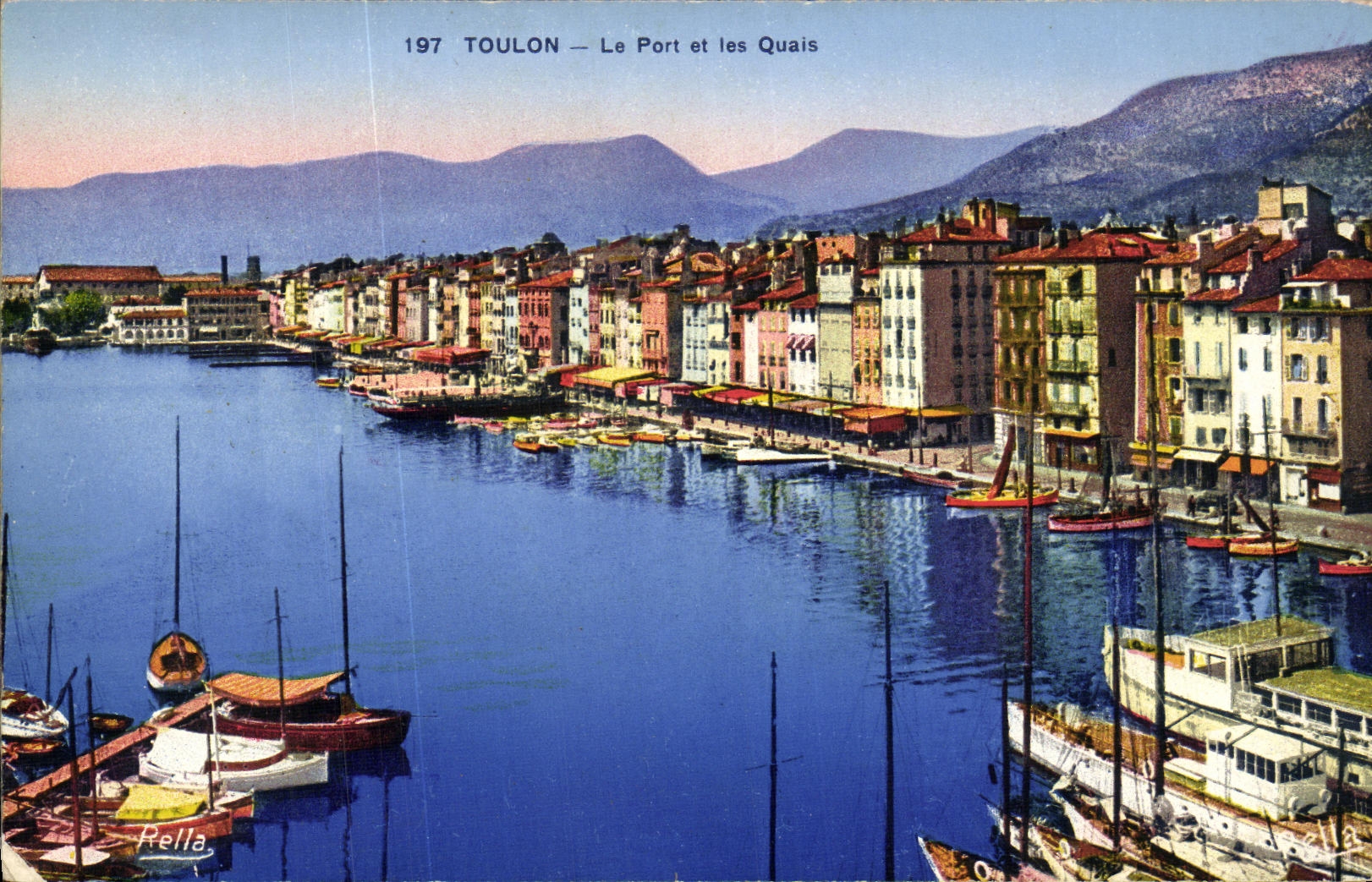 VINTAGE POSTCARD Toulon the Port and Quays
