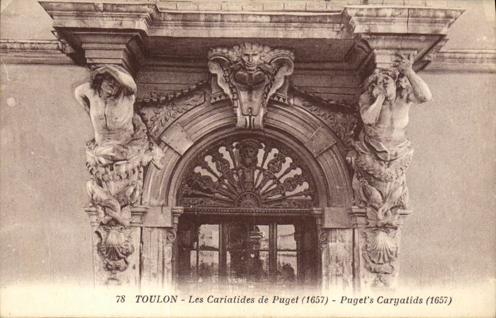 VINTAGE POSTCARD Toulon Caryatids of Puget