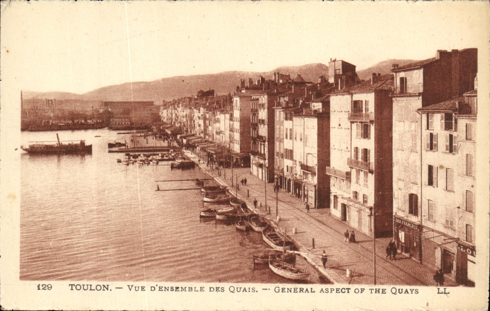 VINTAGE POSTCARD Toulon Seen D Together Of the Quays