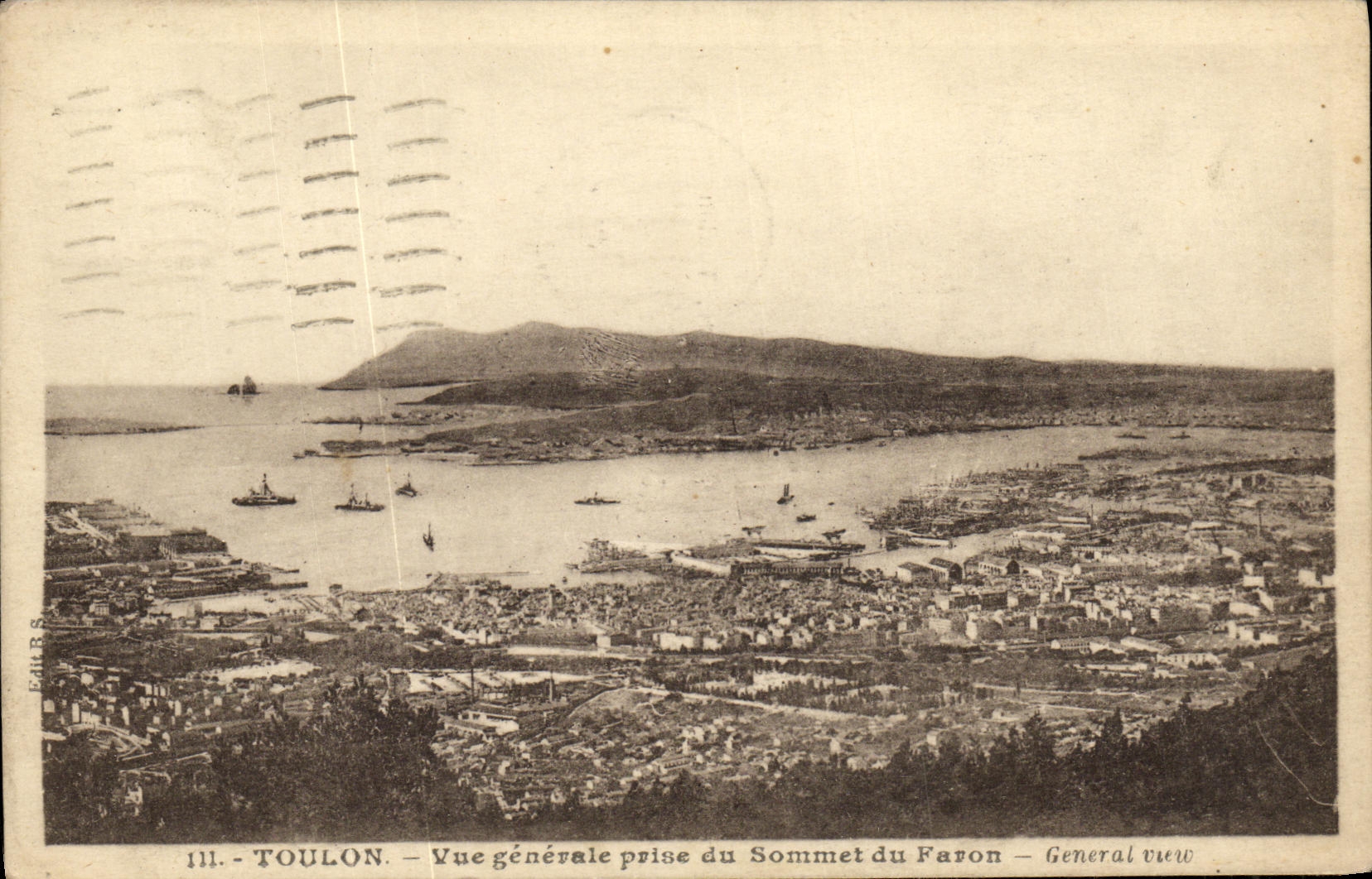 VINTAGE POSTCARD Toulon View Taken Of the Summit of Faron