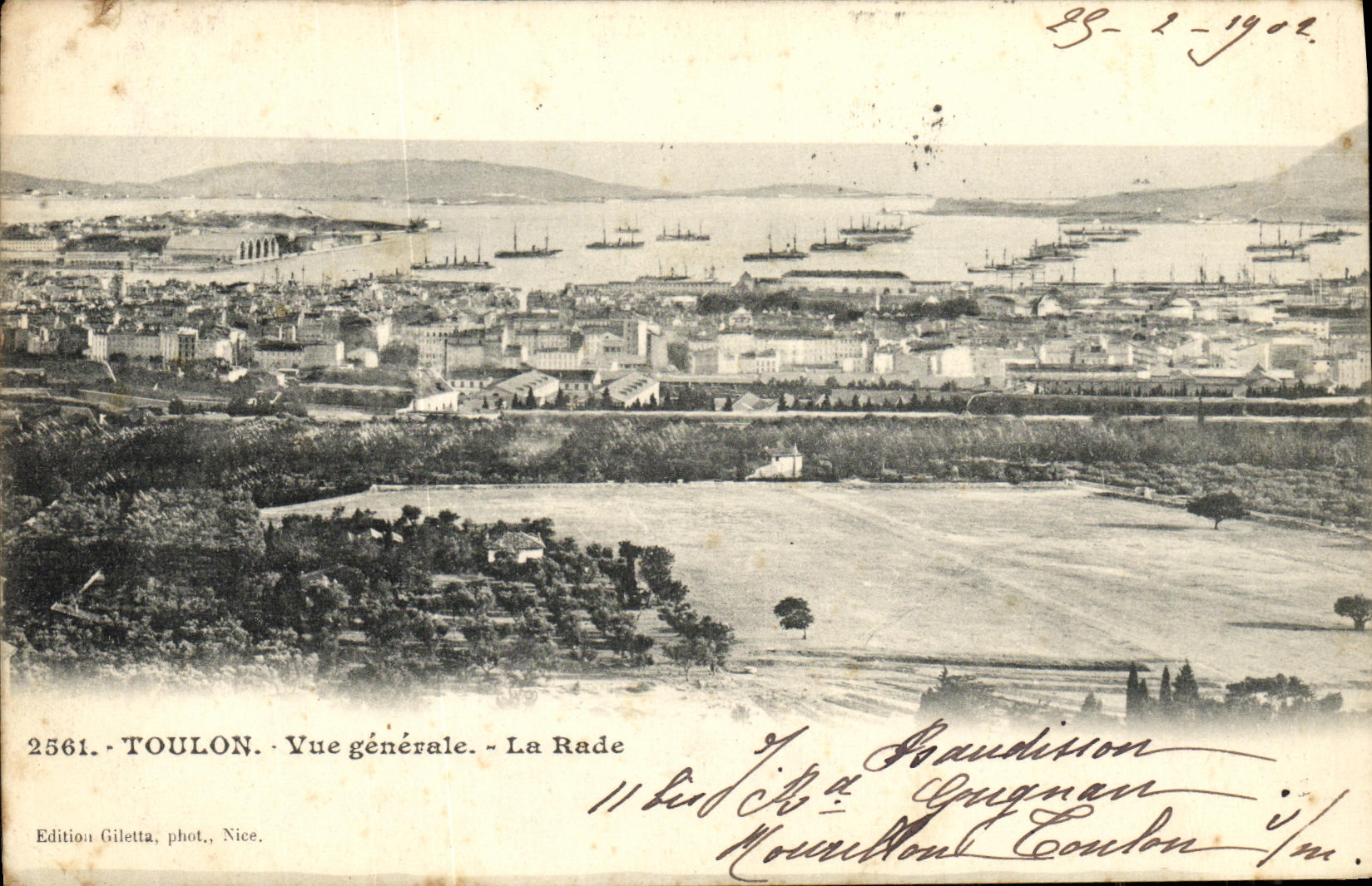 VINTAGE POSTCARD Toulon View Roads