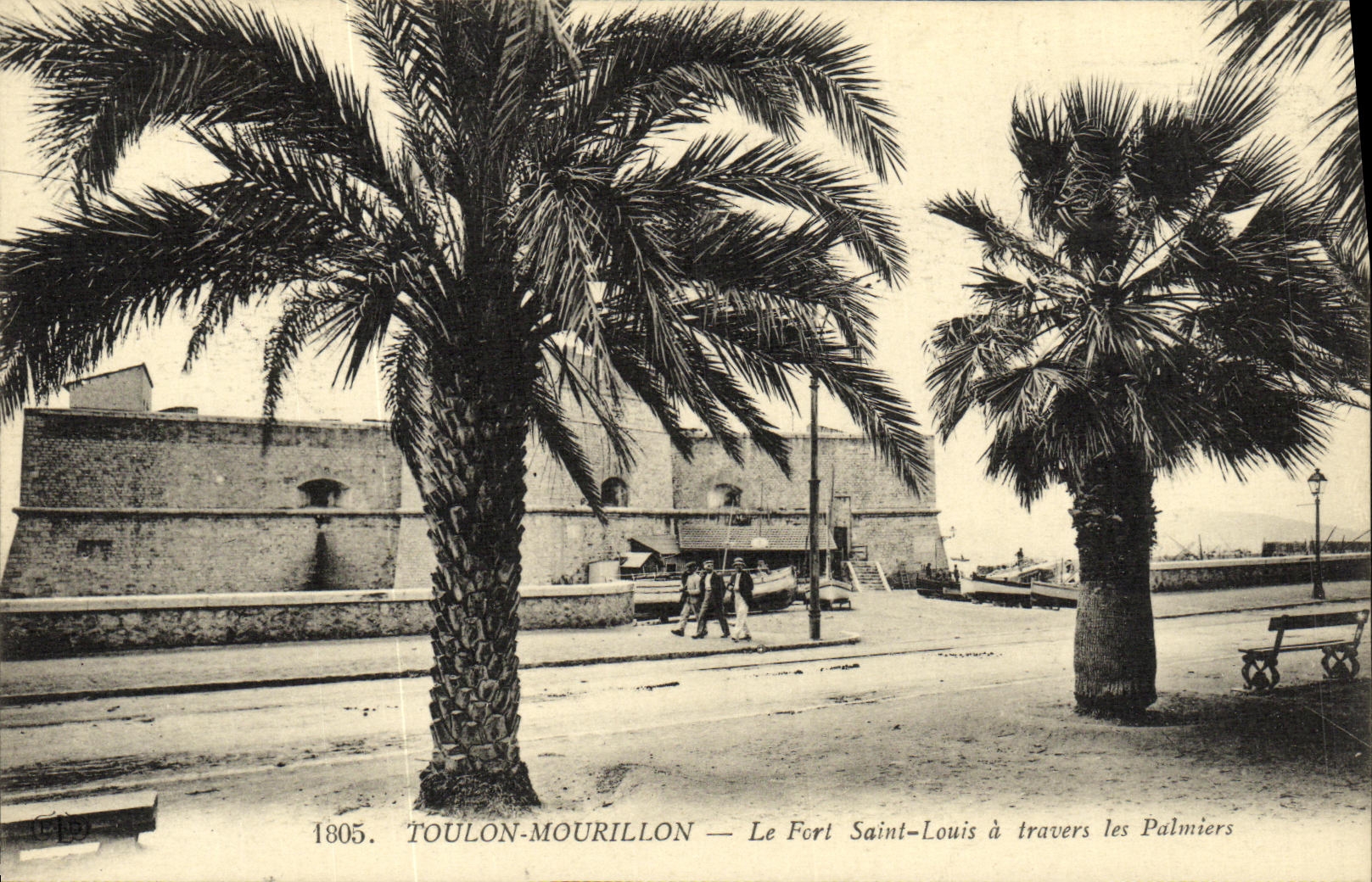 VINTAGE POSTCARD Toulon Mourillon the Strong Saint through the Palm trees
