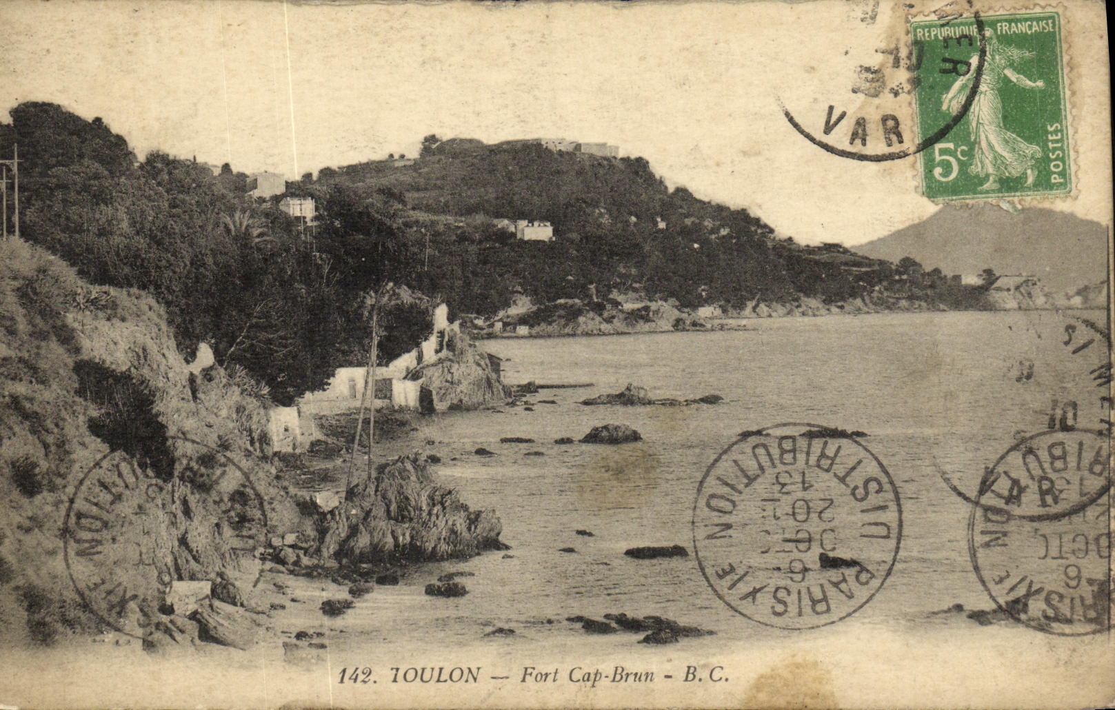 VINTAGE POSTCARD Toulon Strong Cape Brown