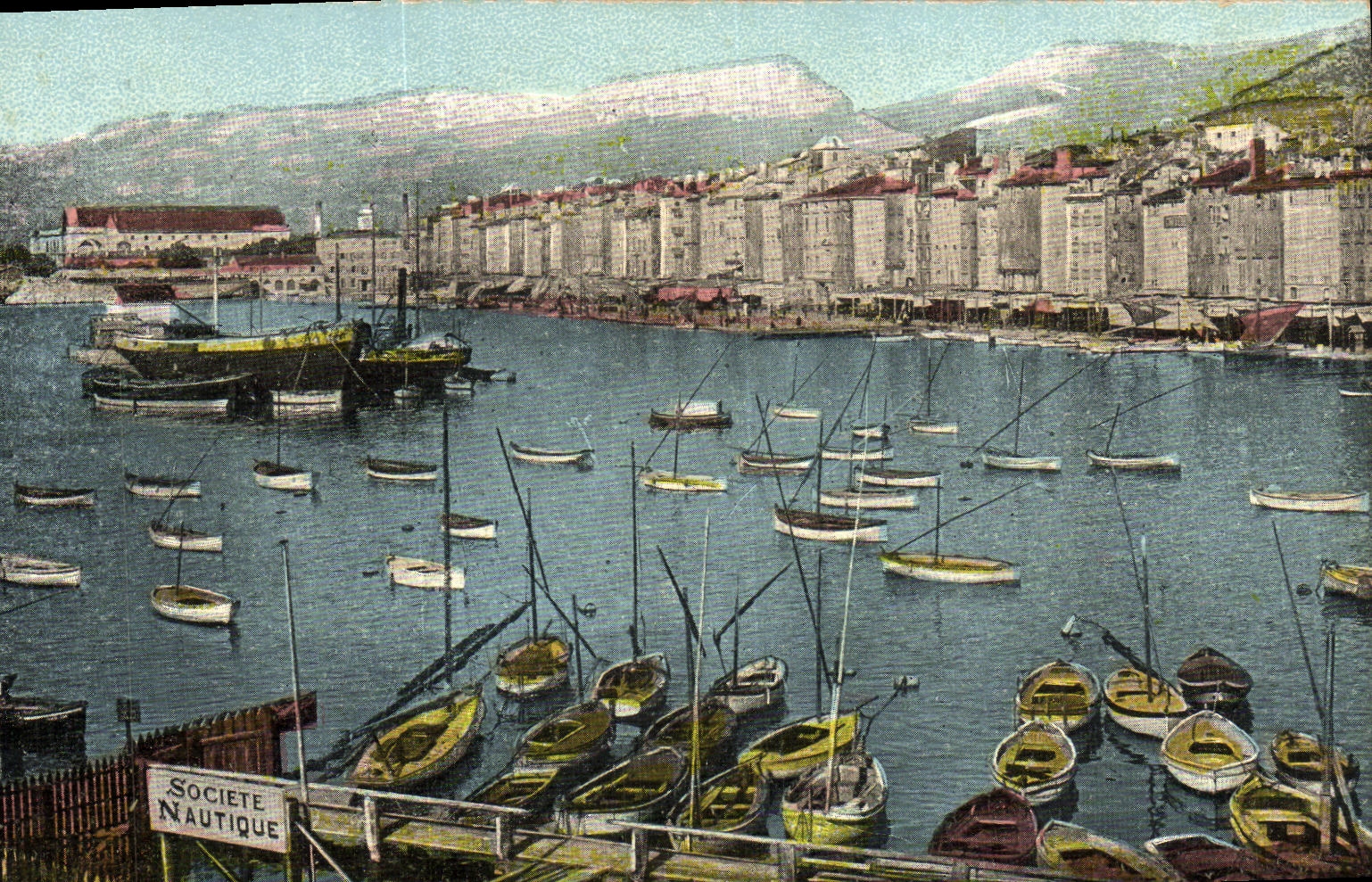 VINTAGE POSTCARD Toulon the port and the quay of Constadt