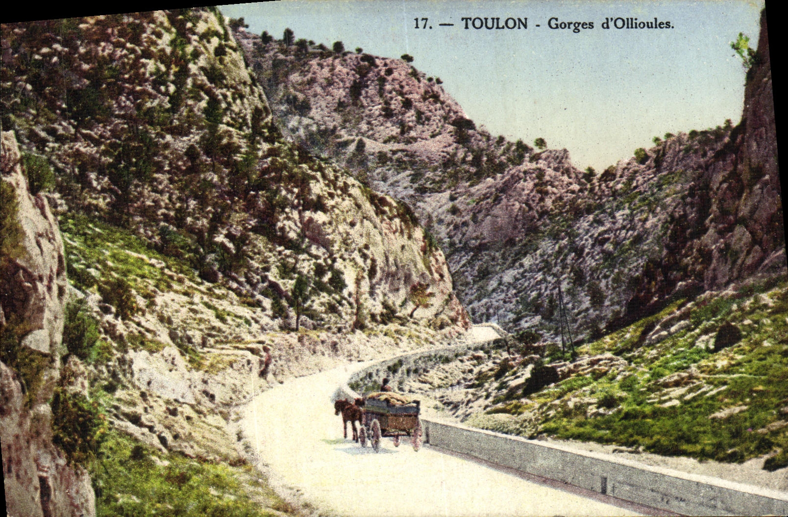 VINTAGE POSTCARD Toulon Falls D Oilioules