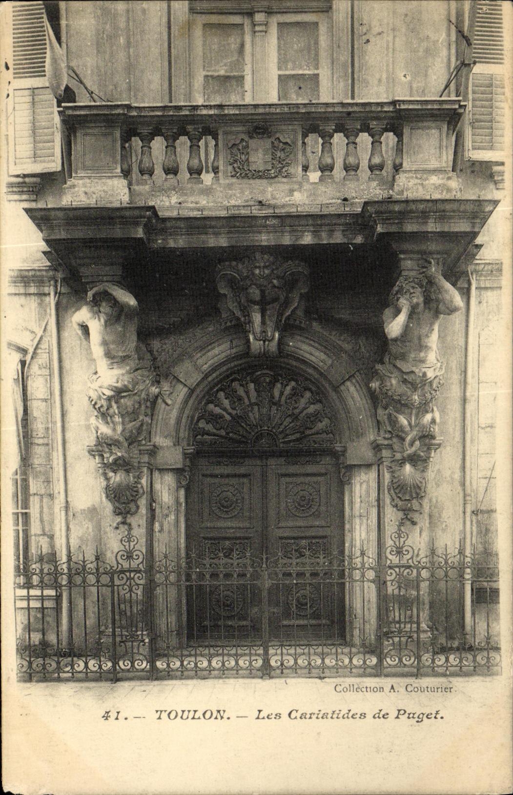 VINTAGE POSTCARD Toulon Caryatids of Puget