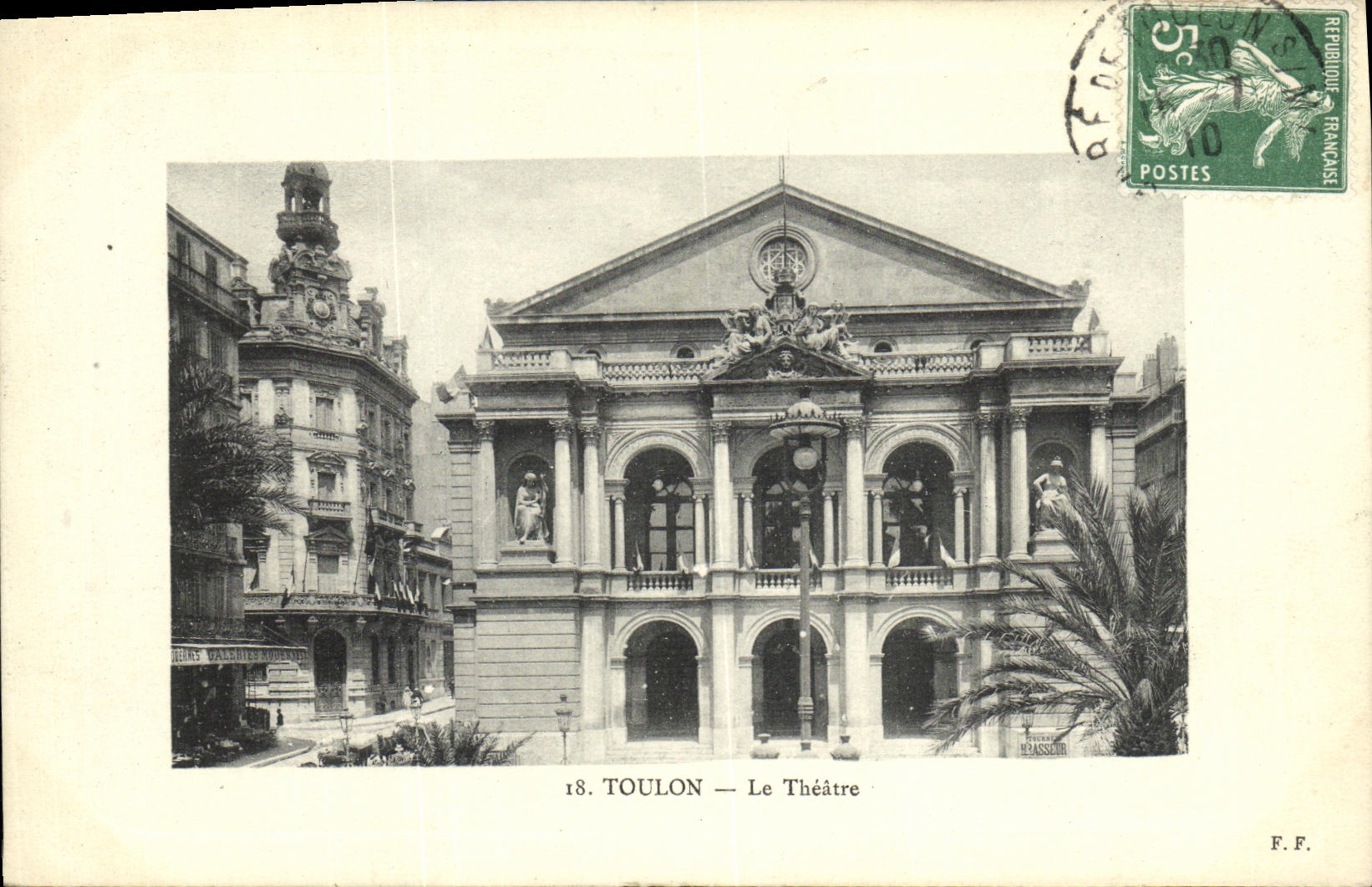 VINTAGE POSTCARD Toulon the Theater