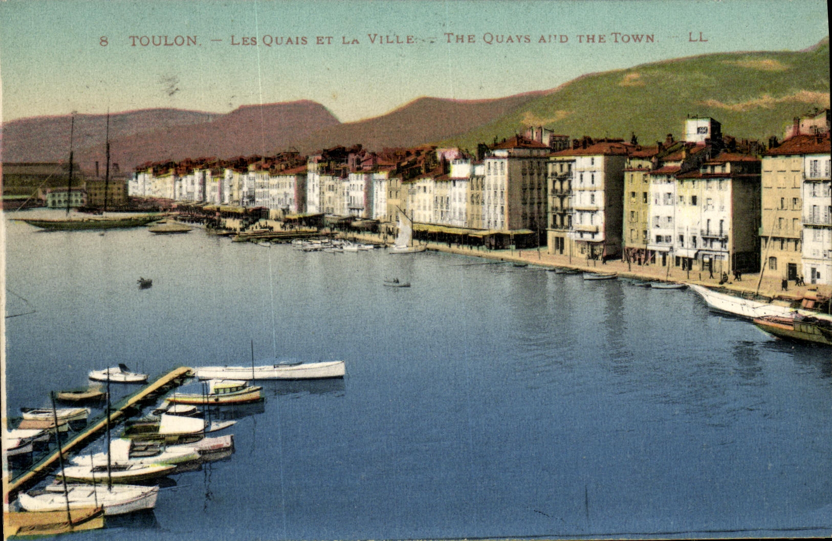 VINTAGE POSTCARD Toulon the Quay and the City