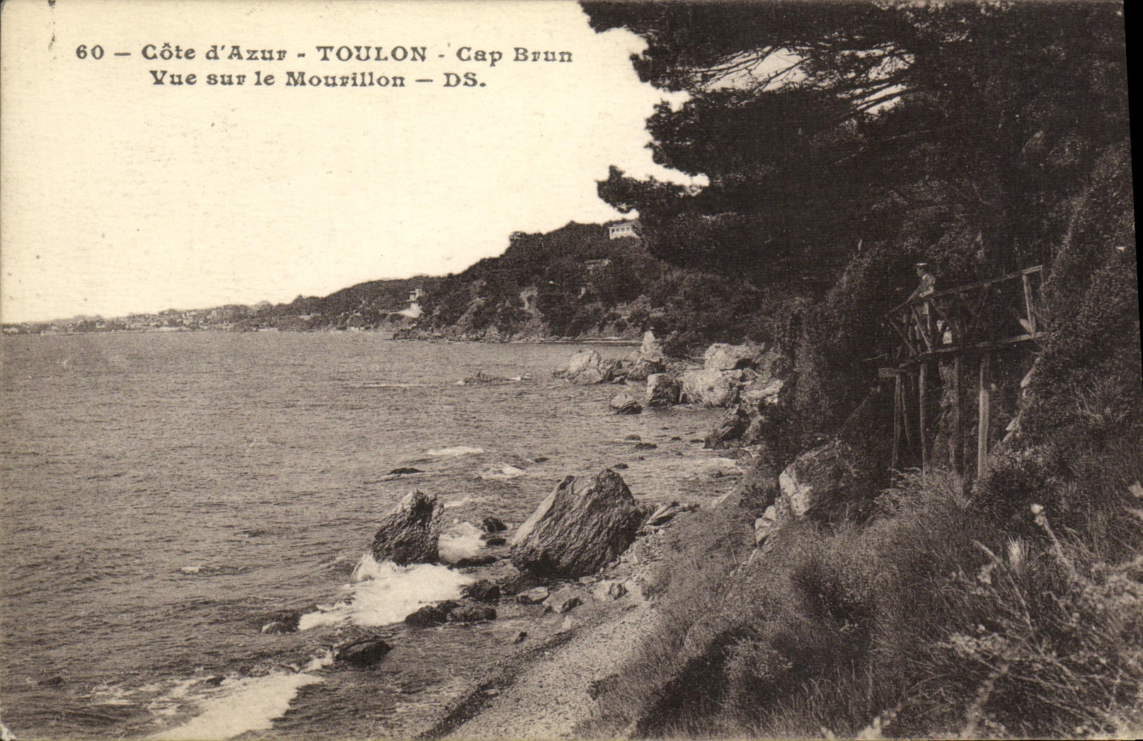 VINTAGE POSTCARD Toulon Cape Brown Sight on Mourillon