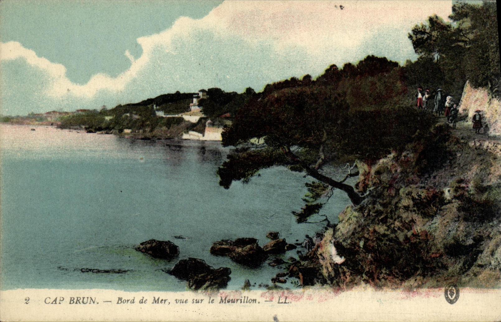 VINTAGE POSTCARD Toulon Cape Brown Seaside Seen on Mourillon