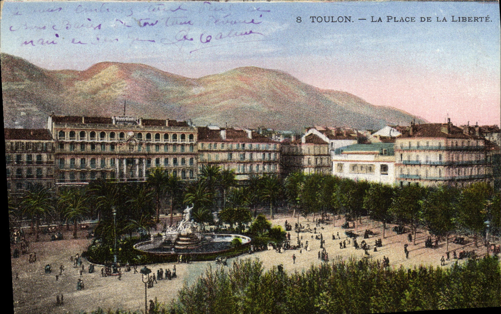 VINTAGE POSTCARD Toulon the Place Of Freedom