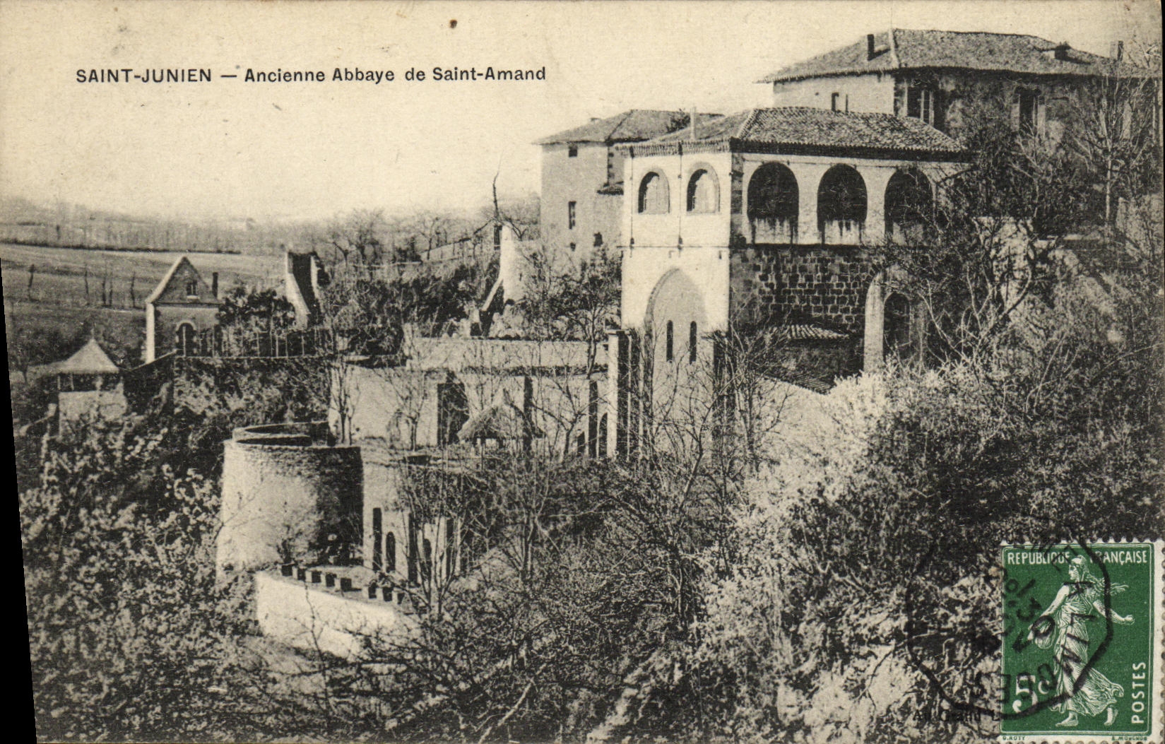 VINTAGE POSTCARD Holy Junien Old Abbey of Amand Saint