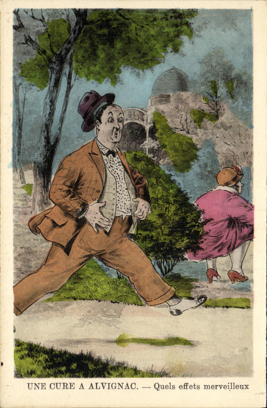 VINTAGE POSTCARD a Cure has Alvignac Which effects marvellous