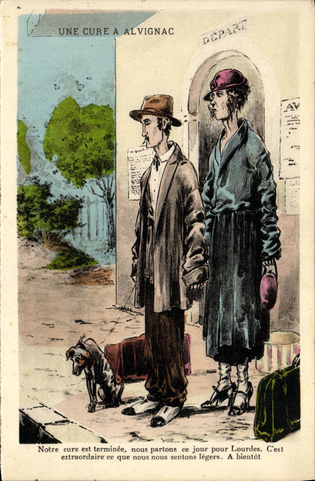 VINTAGE POSTCARD a Cure has Alvignac