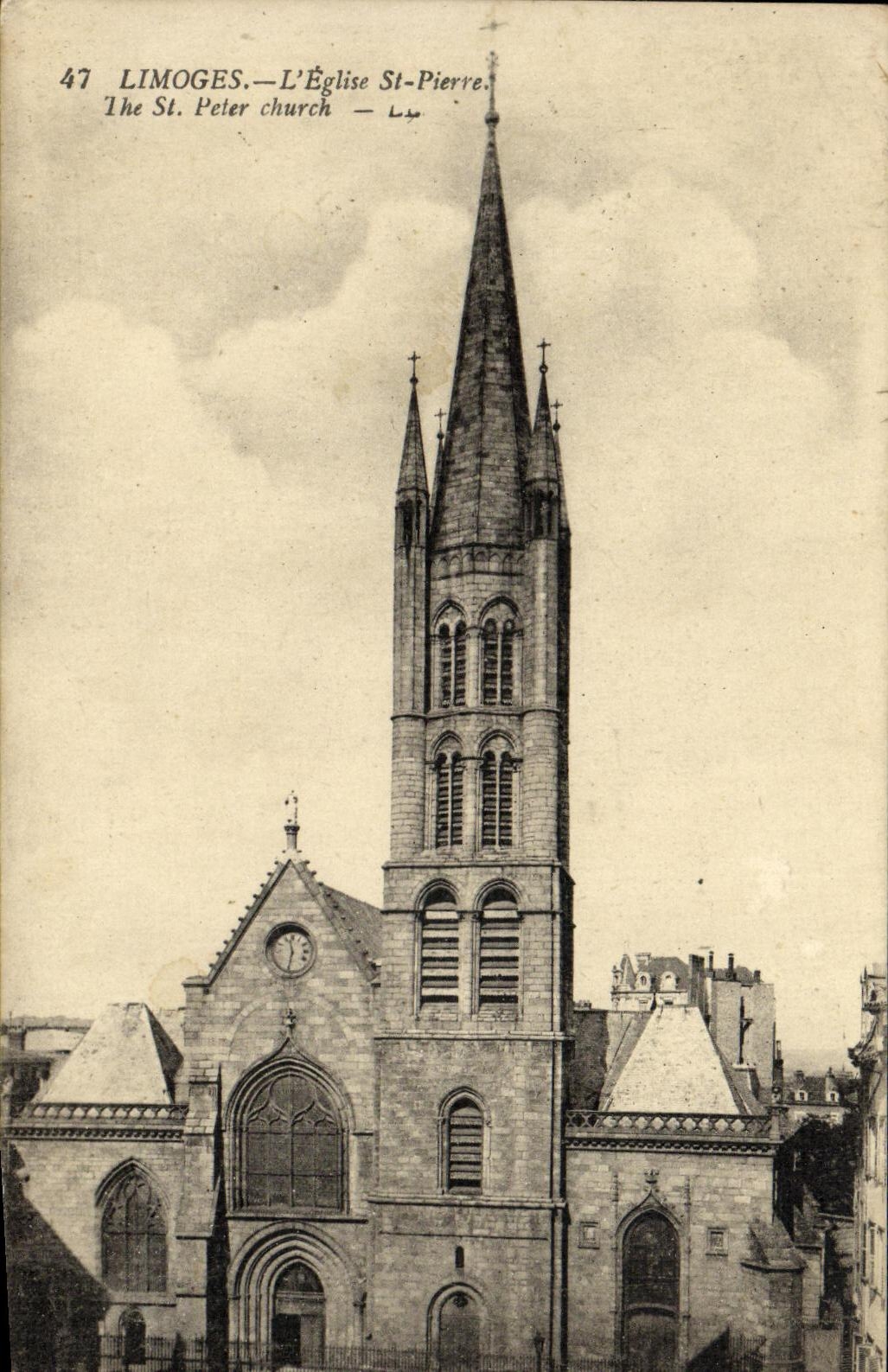VINTAGE POSTCARD Limoges L Church St Pierre