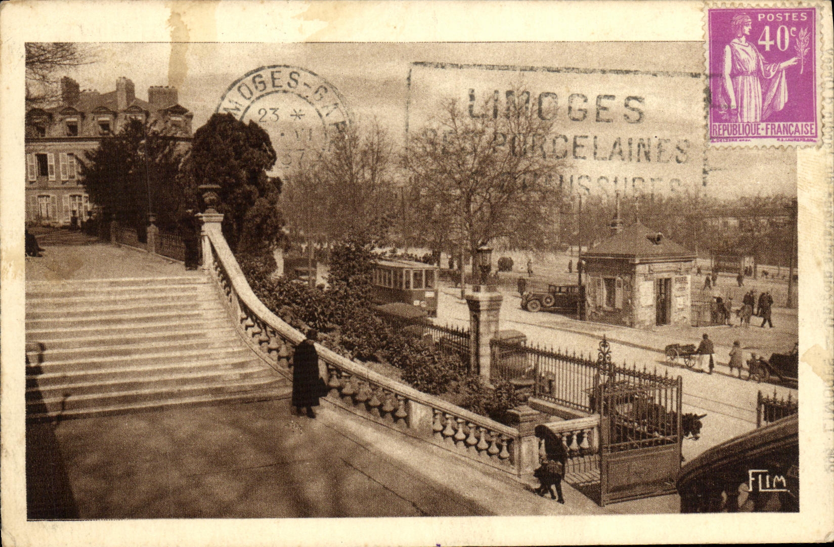 POSTAL Limoges de la VENDIMIA una esquina artistica del jardin D Orsay