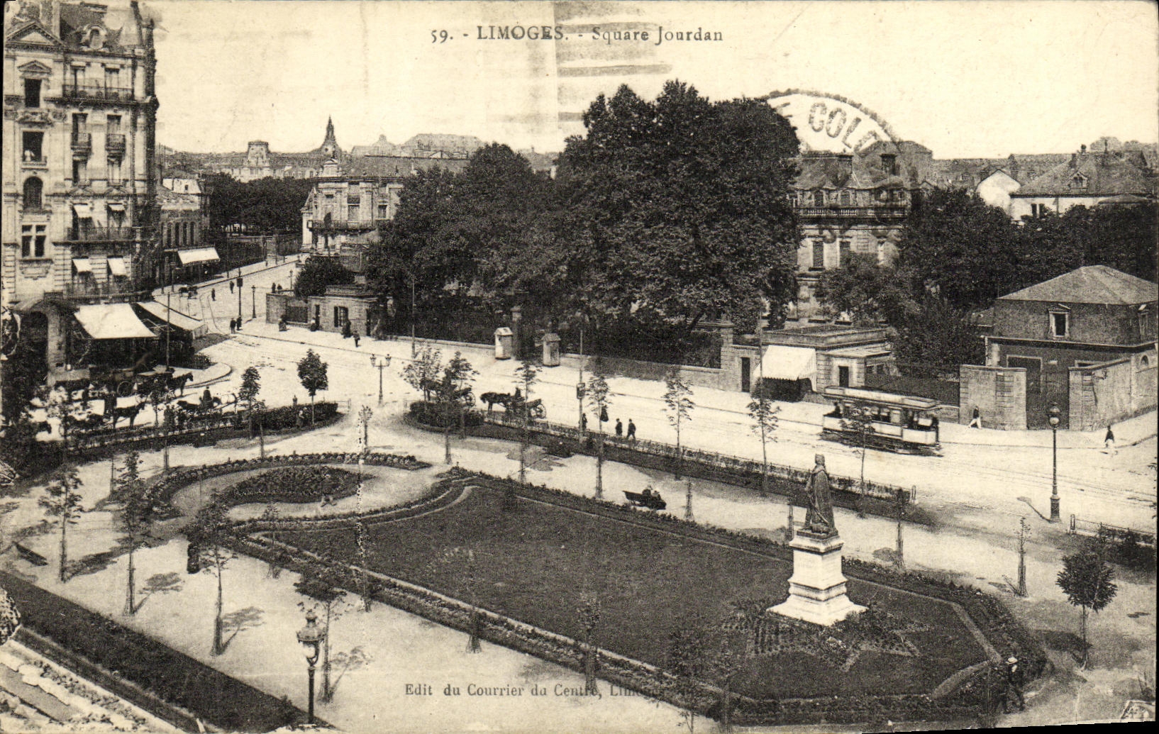 VINTAGE POSTCARD Limoges Jourdan Public garden