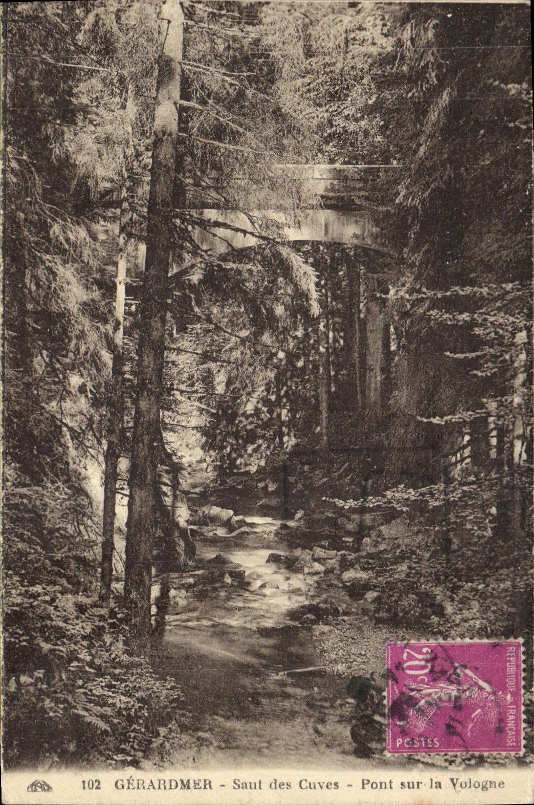 VINTAGE POSTCARD Gerardmer Jump of the Tanks Bridge on Vologne