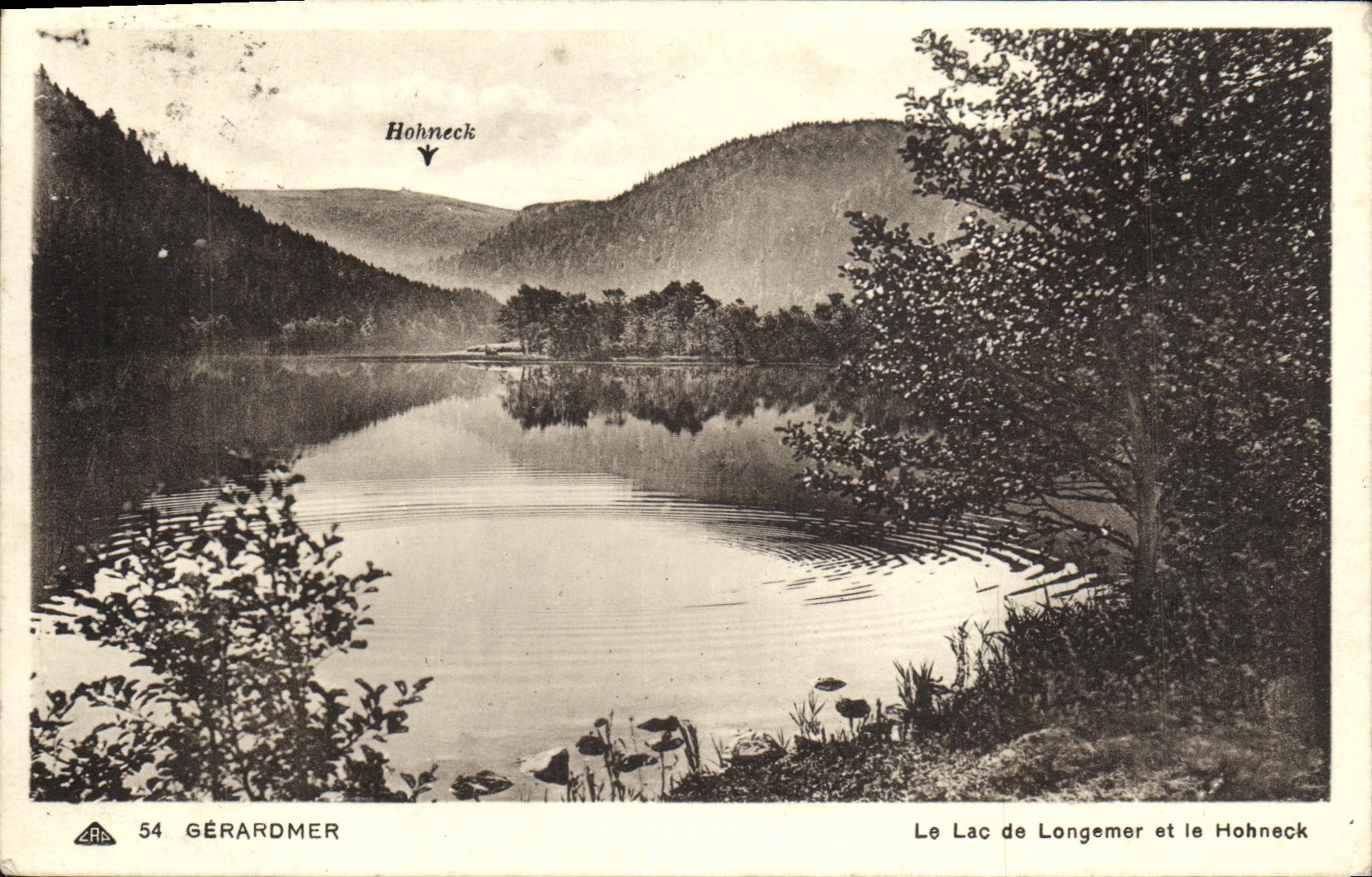 VINTAGE POSTCARD Gerardmer the Lake Longemer and Hohneck
