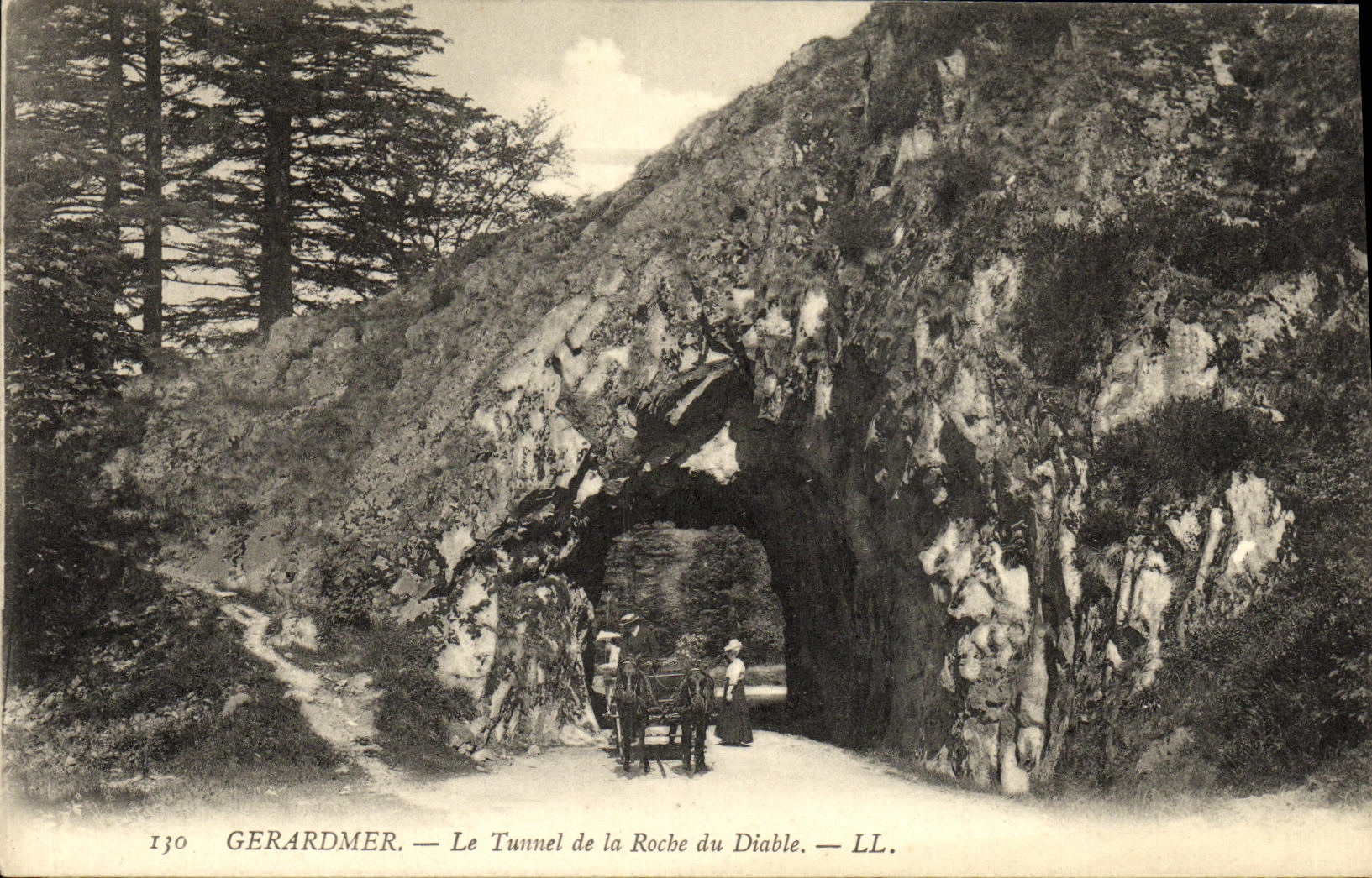 VINTAGE POSTCARD Gerardmer the Tunnel of the Rock of the Devil