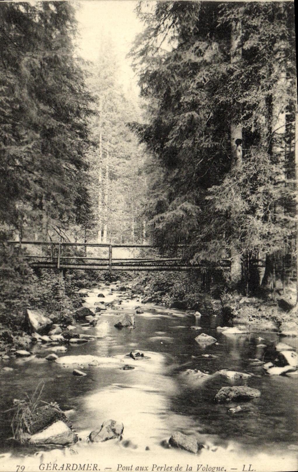 VINTAGE POSTCARD Gerardmer Bridge with the Pearls of Vologne