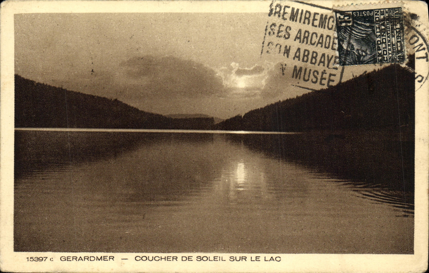 VINTAGE POSTCARD Gerardmer Sunset On the Lake