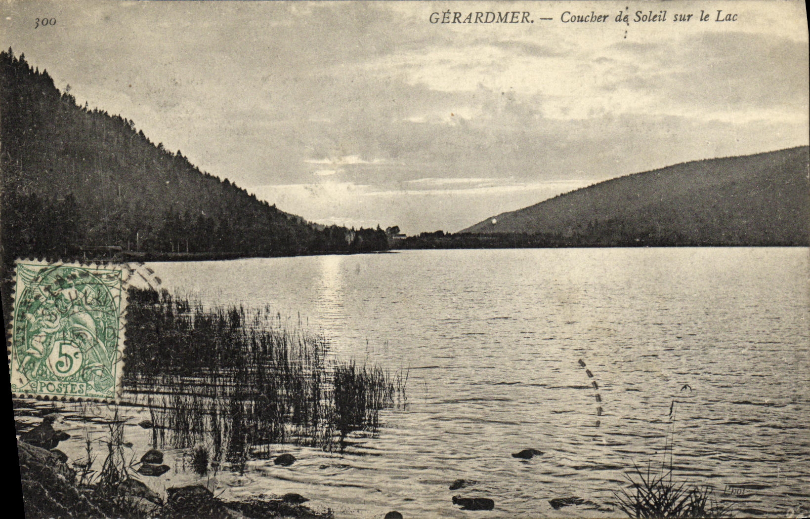VINTAGE POSTCARD Gerardmer Sunset on the Lake