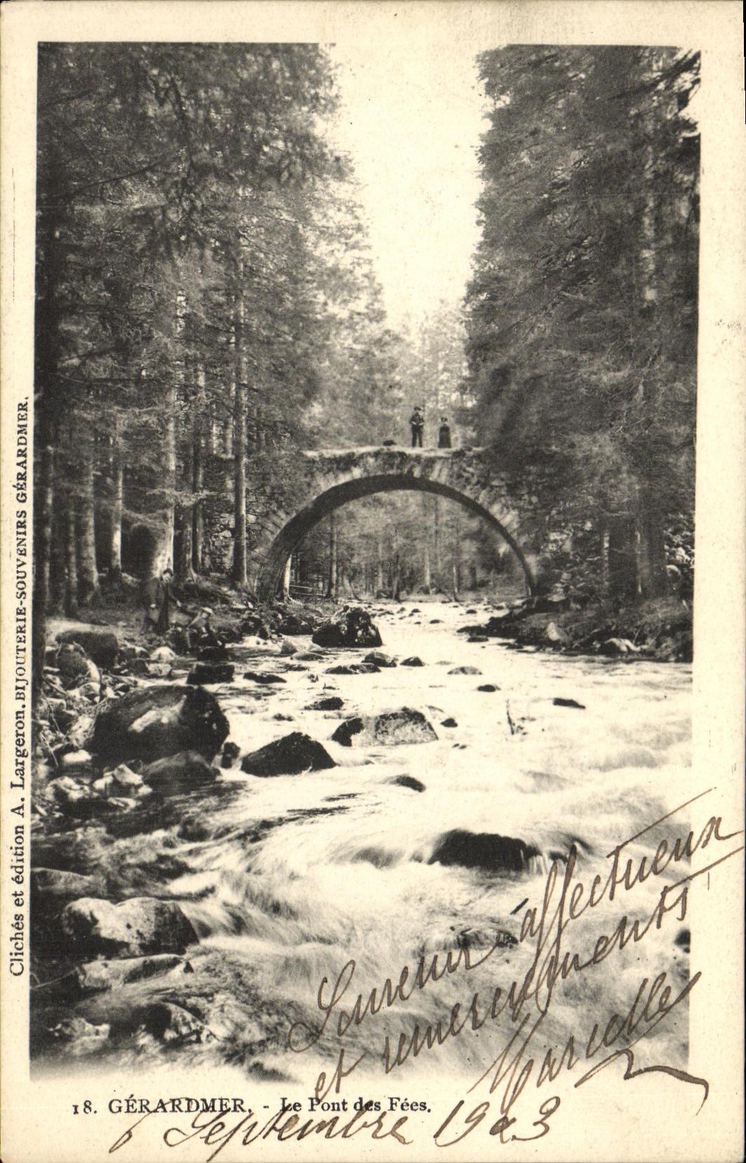 VINTAGE POSTCARD Gerardmer the Bridge Of the Fairies