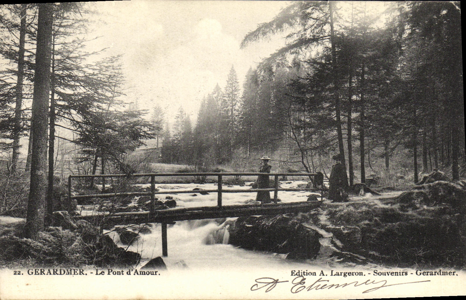 VINTAGE POSTCARD Gerardmer the Bridge D Love