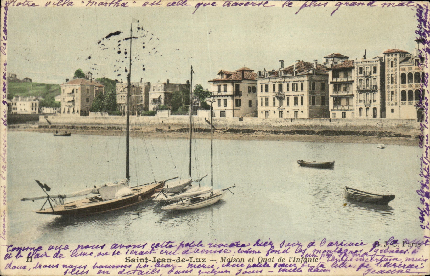 CPA Saint Jean De Luz Maison et Quai De L Infante Bateau