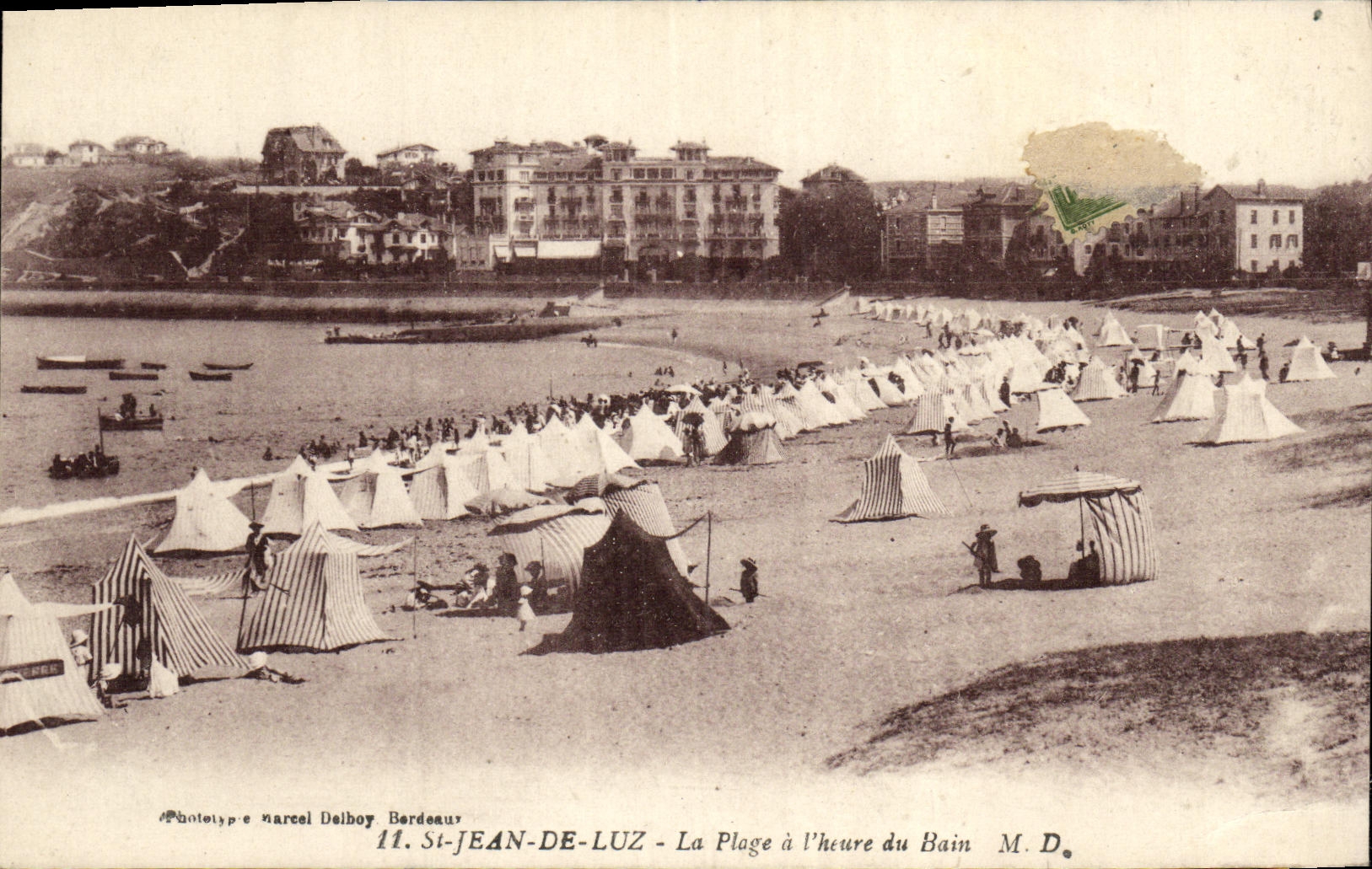 CPA Saint Jean De Luz La Plage a L Heure du Bain