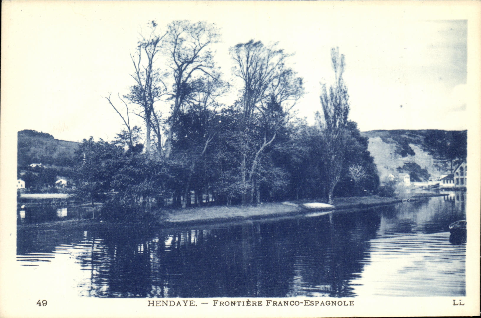 VINTAGE POSTCARD Hendaye Free Spanish Border