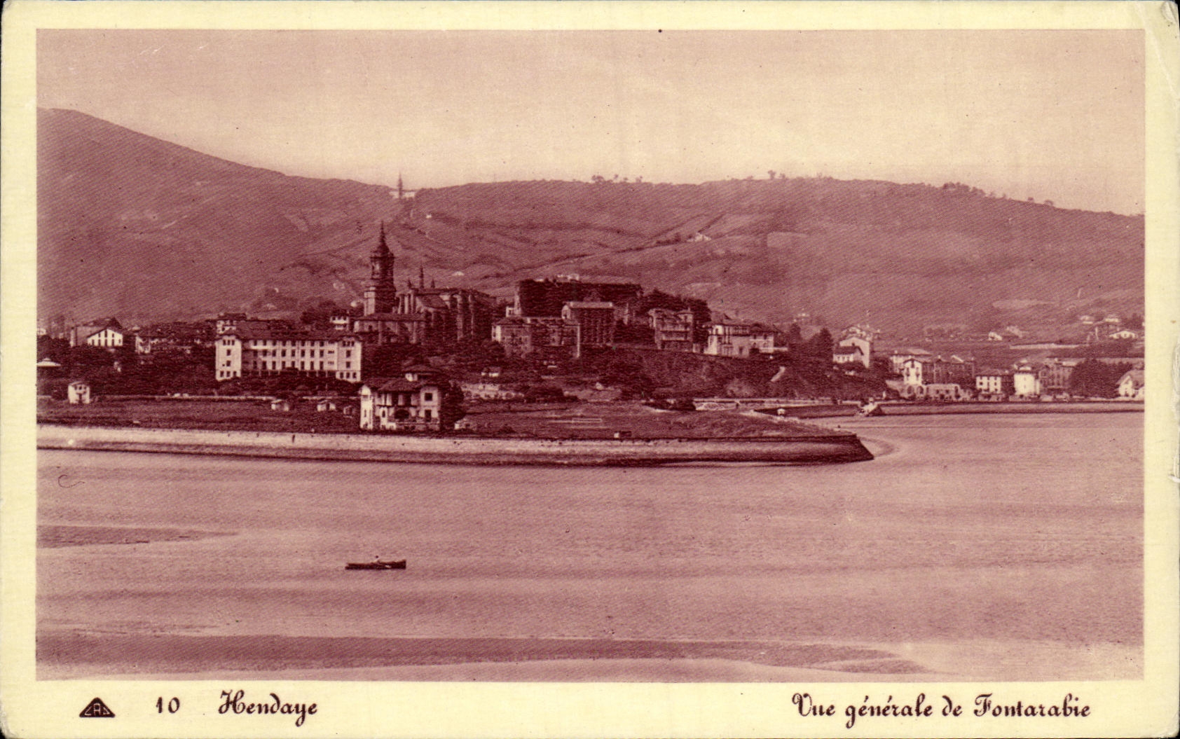 VINTAGE POSTCARD Hendaye View of Fontarabie