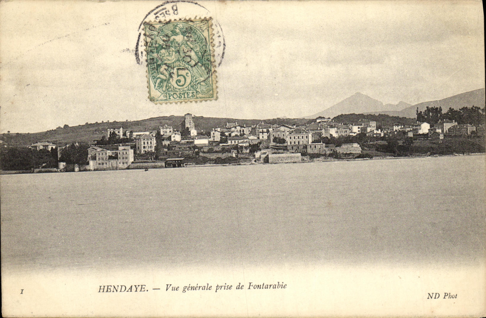 VINTAGE POSTCARD Hendaye View Taken of Fontarabie