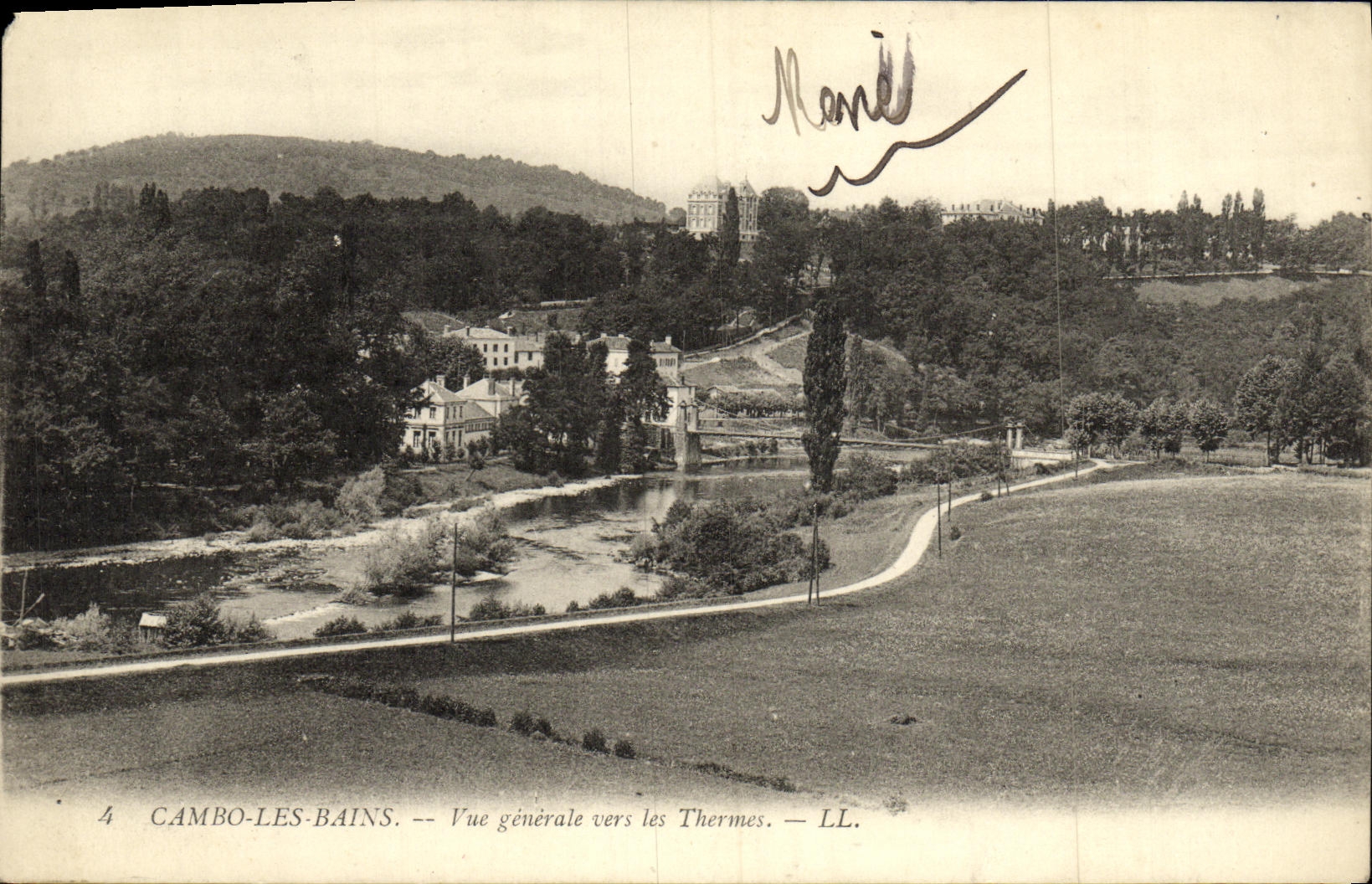 VINTAGE POSTCARD Cambo Les Bains View Towards the Thermal baths