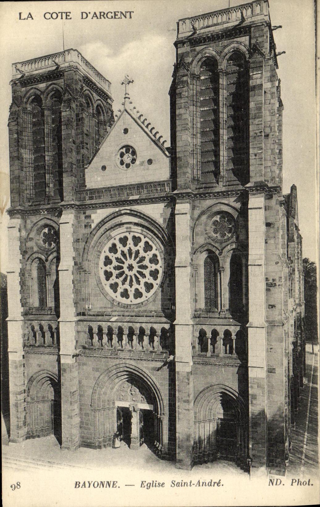 VINTAGE POSTCARD Bayonne Church Saint Andre