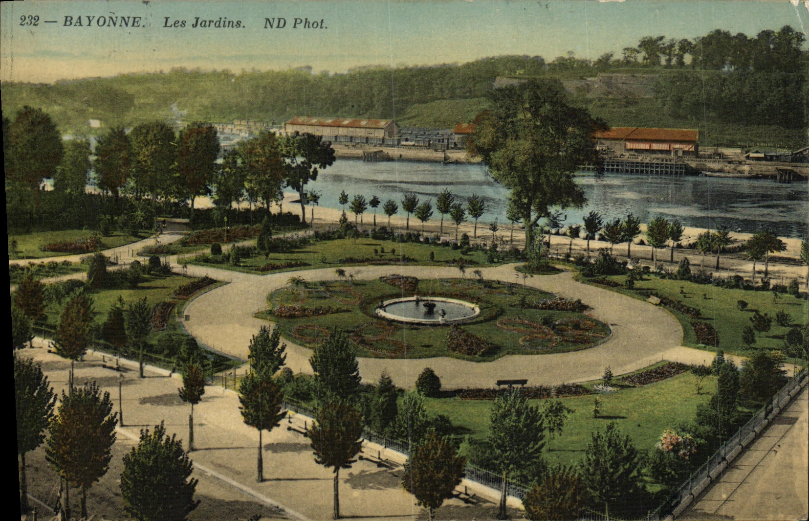 VINTAGE POSTCARD Bayonne Gardens