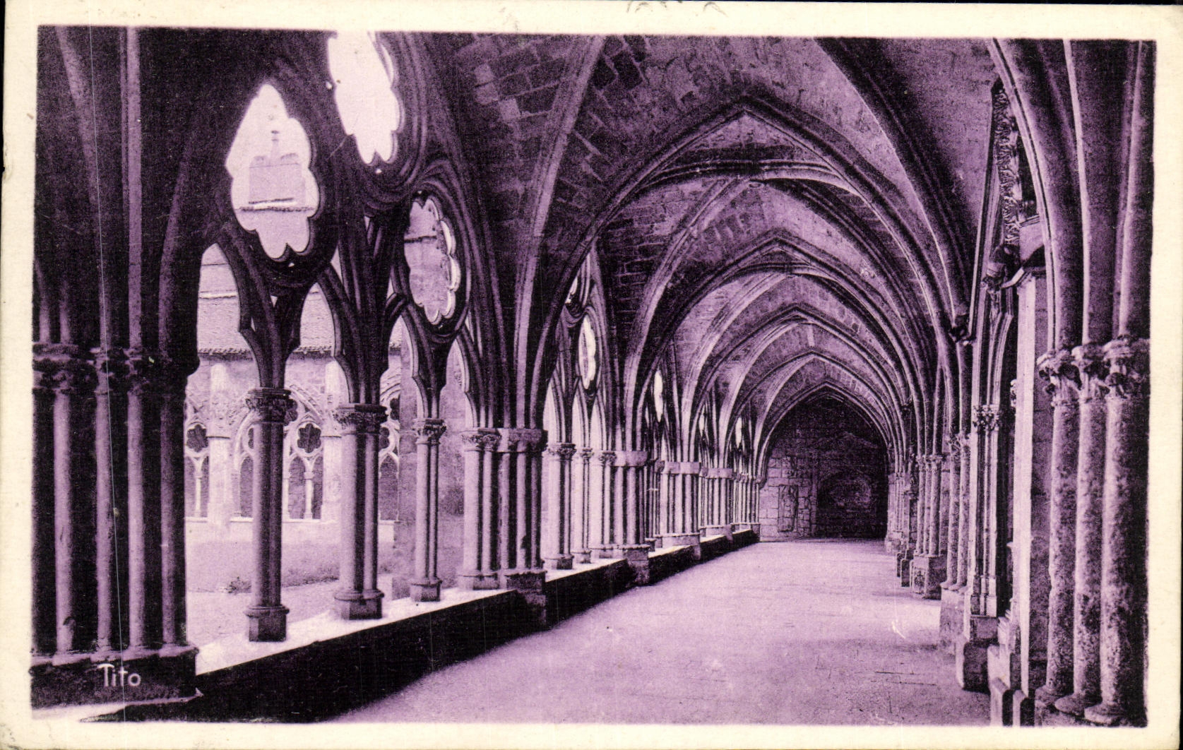VINTAGE POSTCARD Bayonne the Cloister of the Cathedral