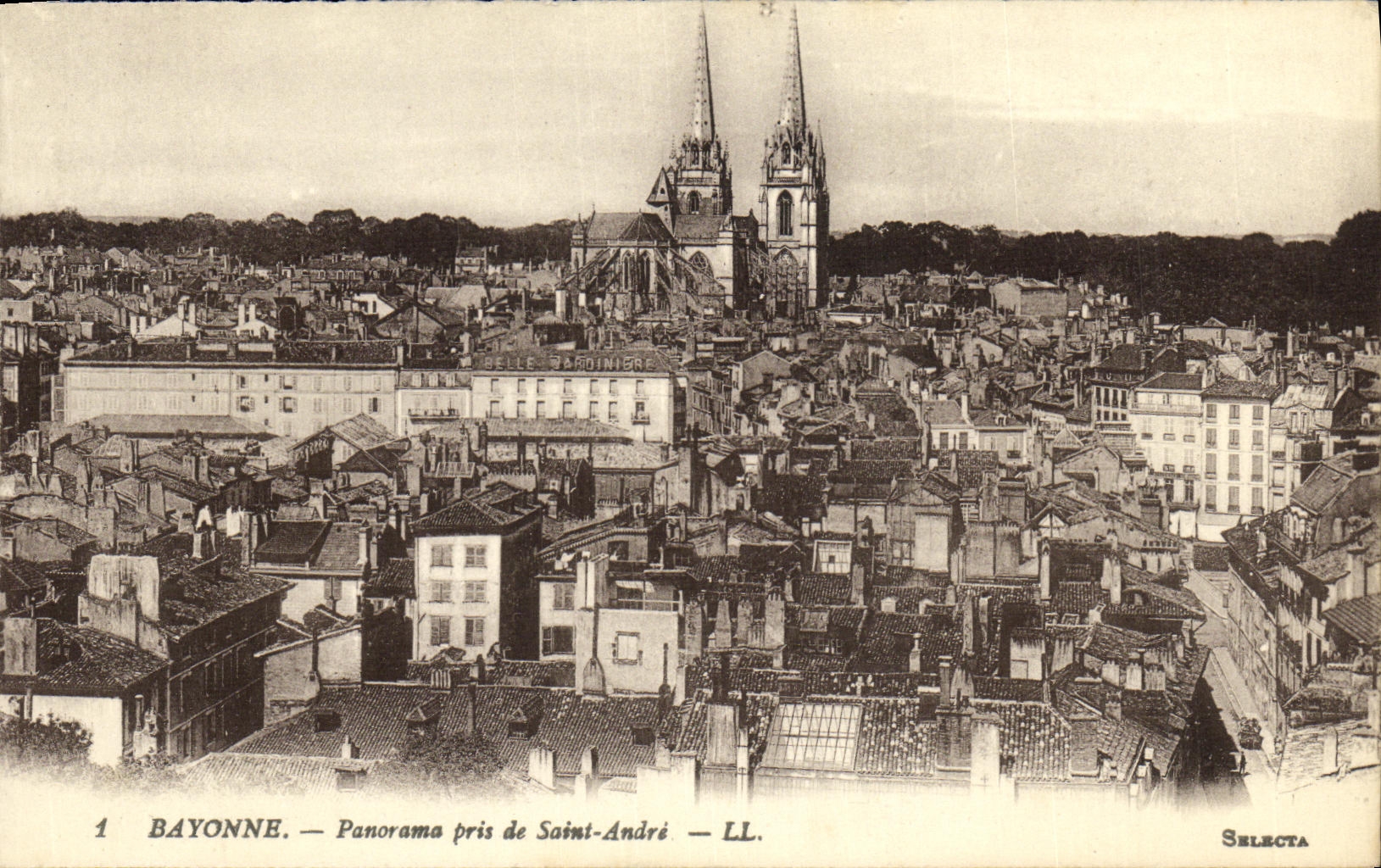 VINTAGE POSTCARD Bayonne Panorama Taken of Saint Andre