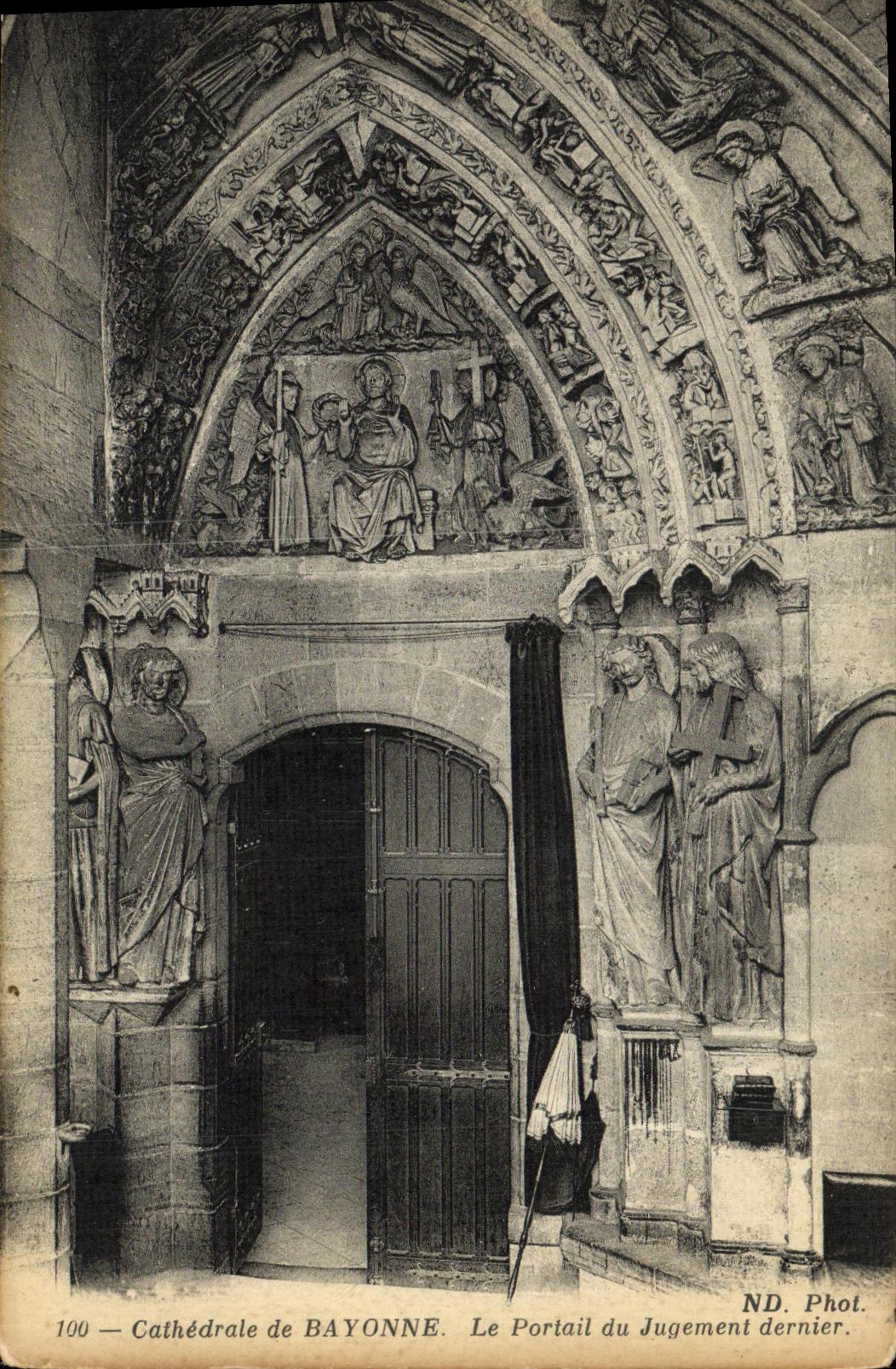 VINTAGE POSTCARD Cathedral of Bayonne the Gate of the Last Judgment
