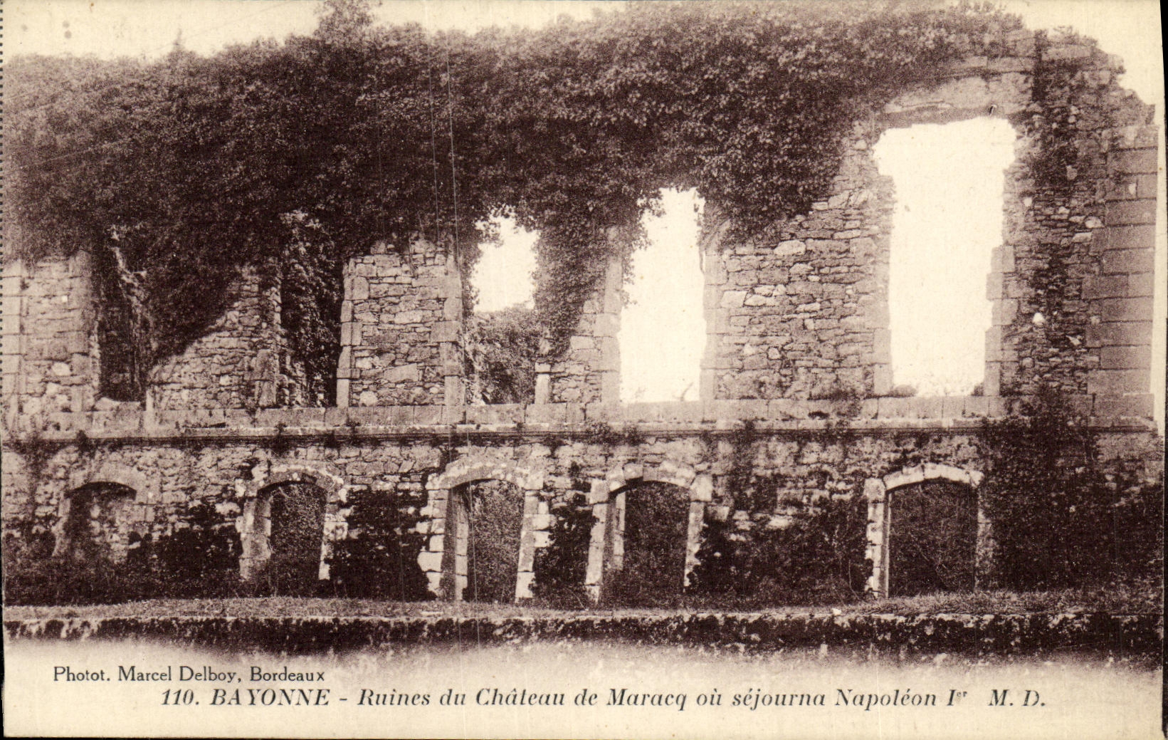 VINTAGE POSTCARD Bayonne Ruins Of the Castle De Maracq Or Remained Napoleon 1st