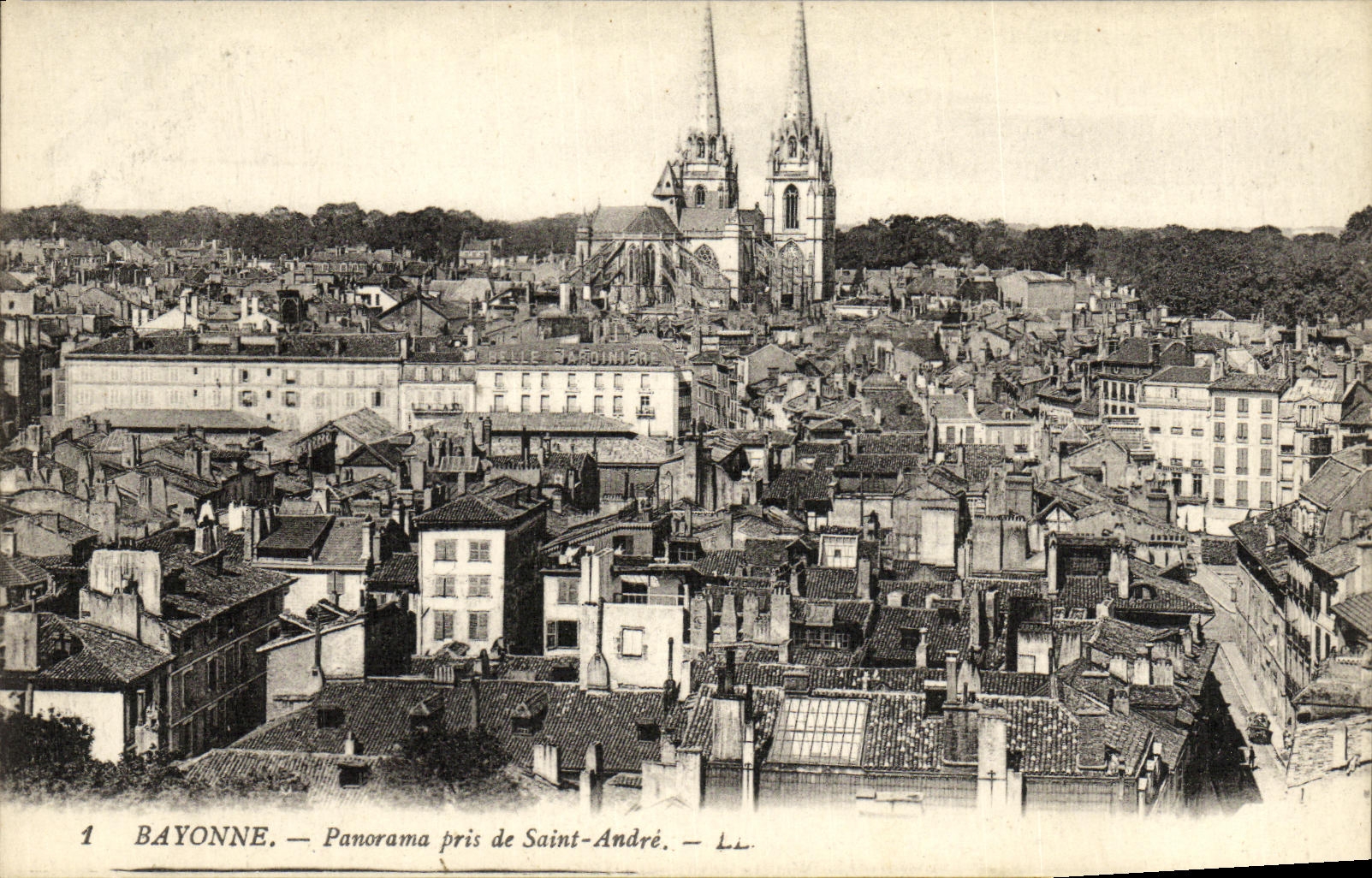 VINTAGE POSTCARD Bayonne Panorama Taken of Saint Andre