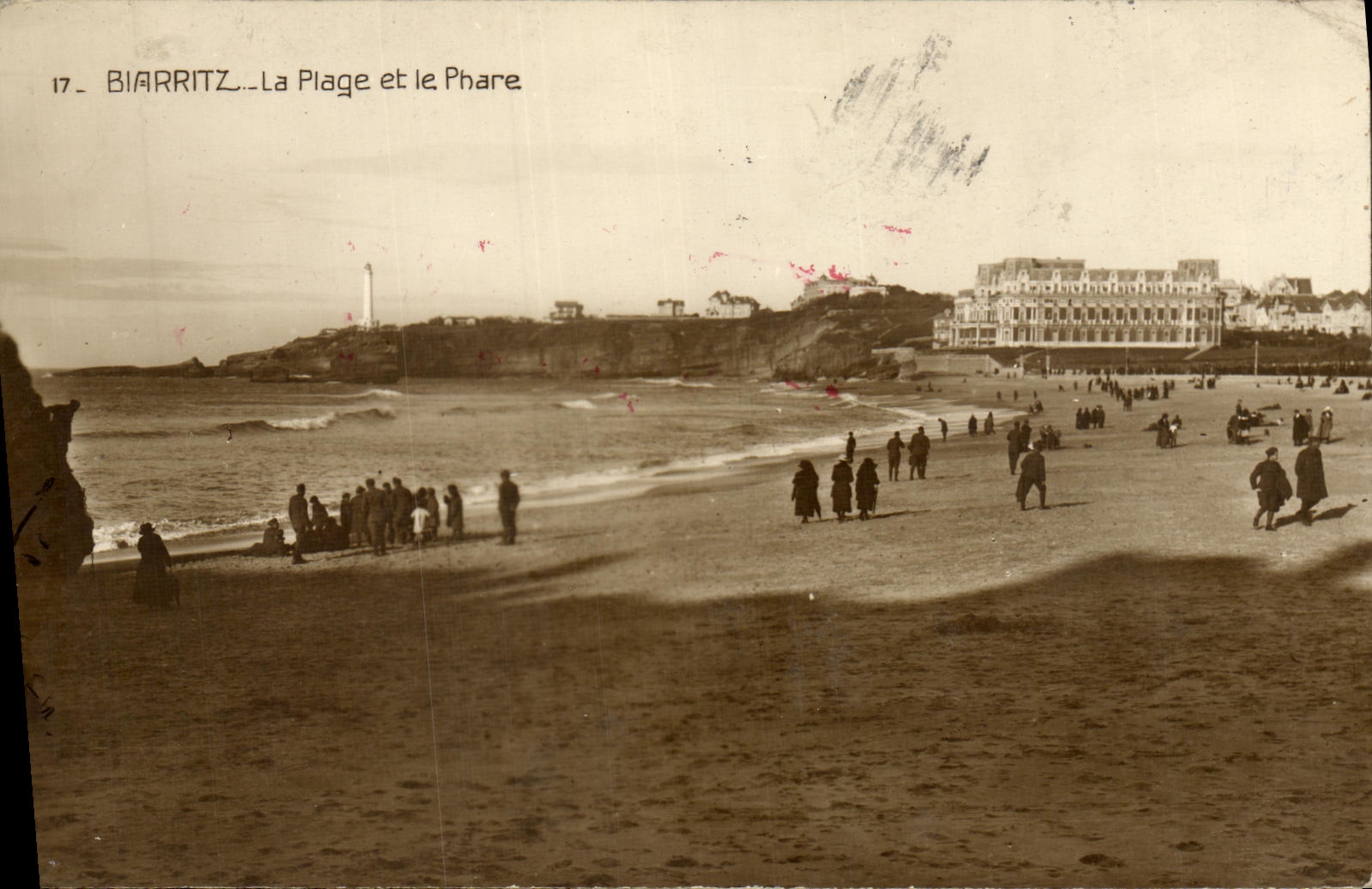 VINTAGE POSTCARD Biarritz the Beach And the Lighthouse