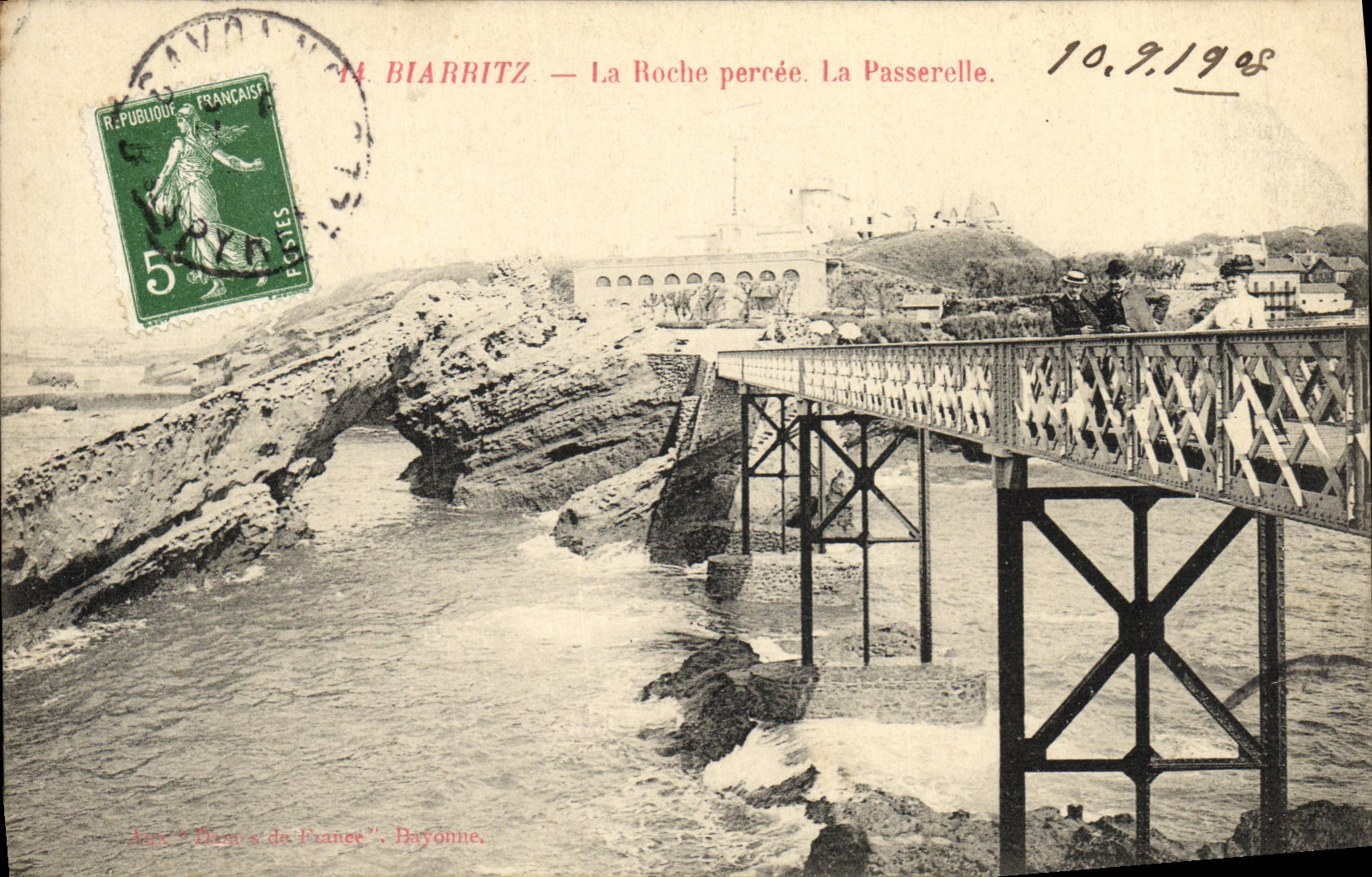 CPA Biarritz La roche persee La passerelle