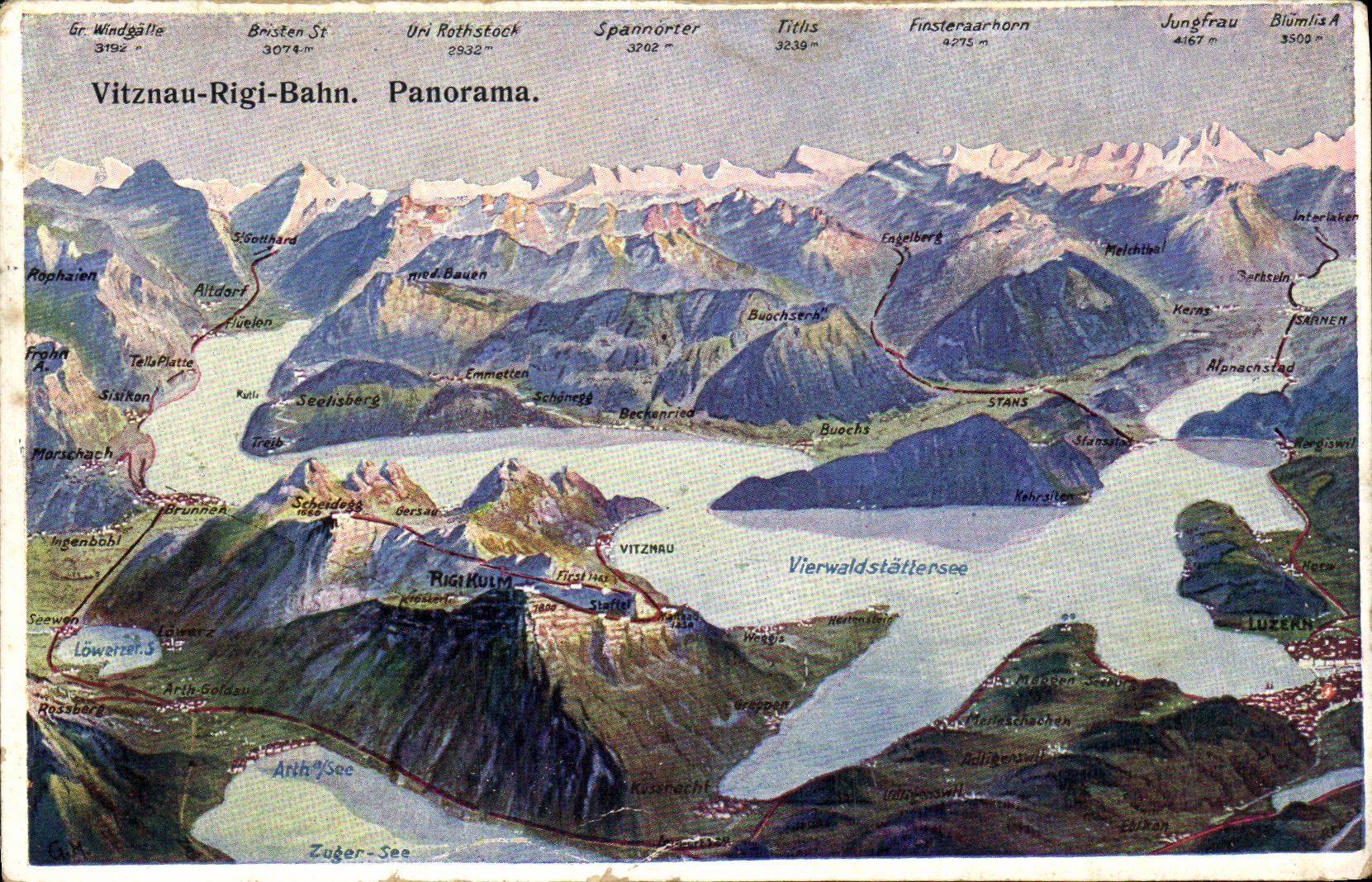 CPA Vitznau Rigi Bahn Panorama