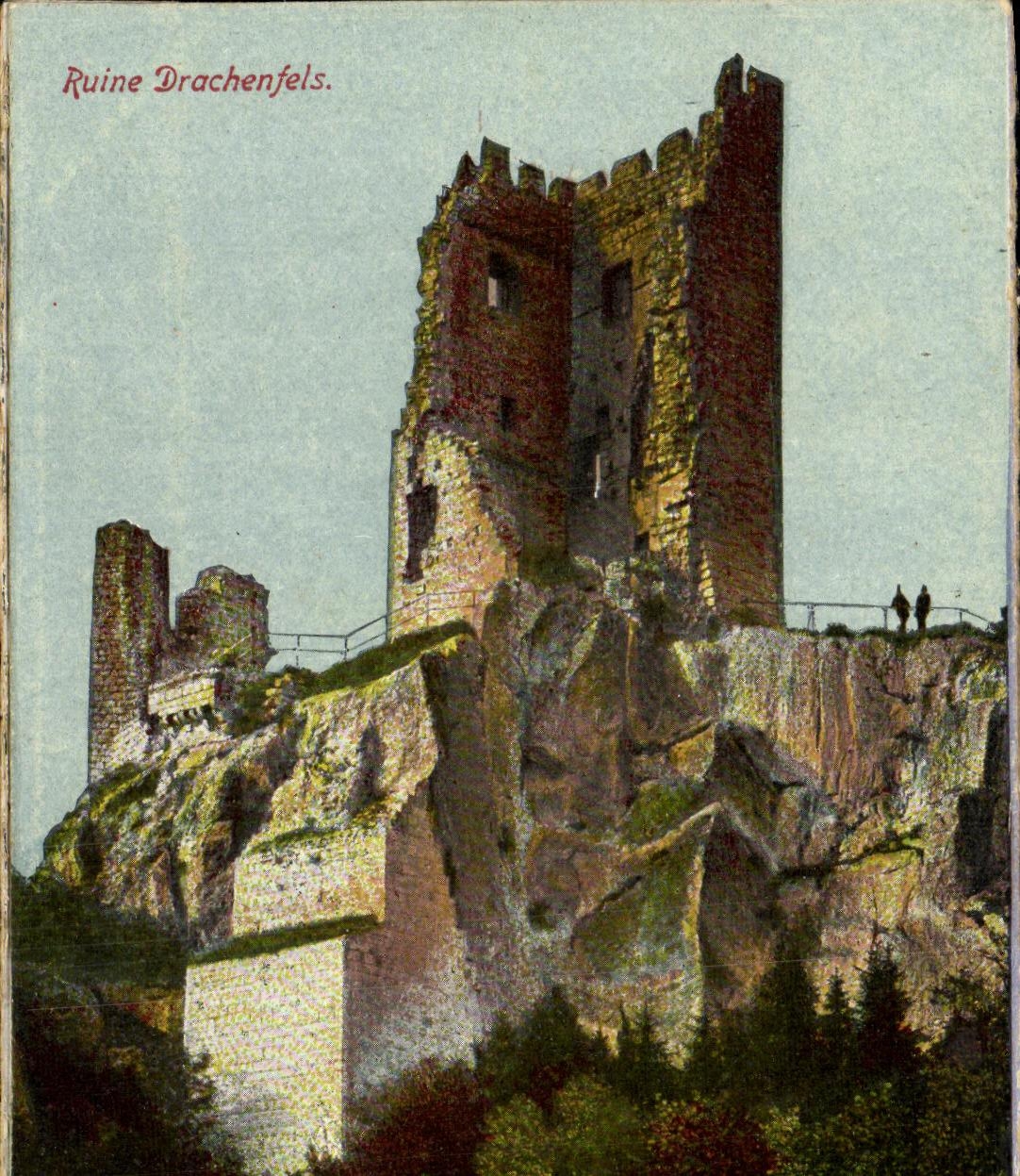 Ruina de Drachenfels de la POSTAL de la VENDIMIA