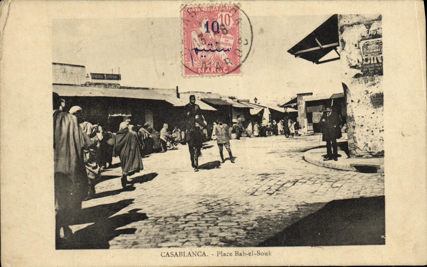 VINTAGE POSTCARD Casablanca Places Bab el Souk Morocco